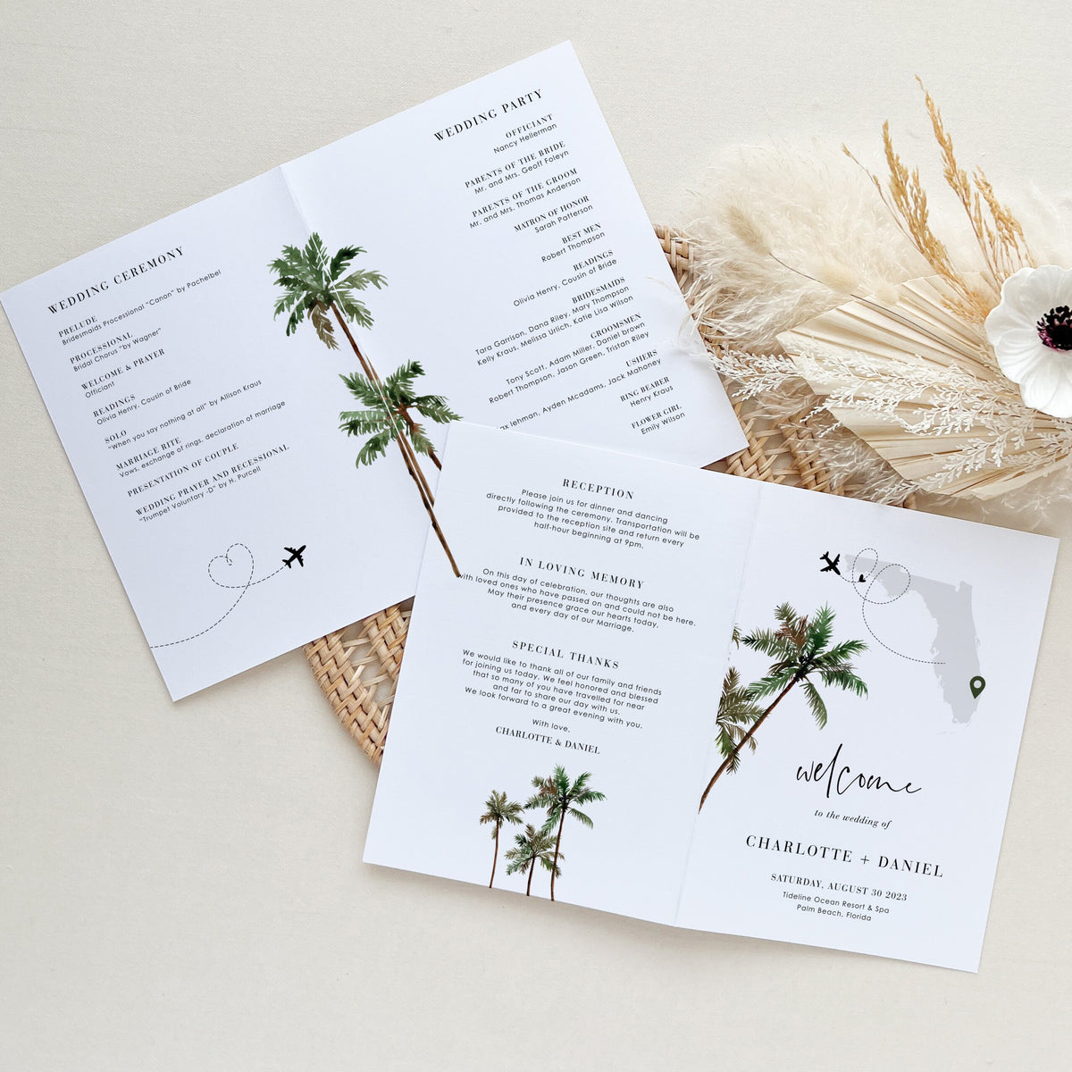 KONA Tropical Wedding Program Template – Creative Things Studio