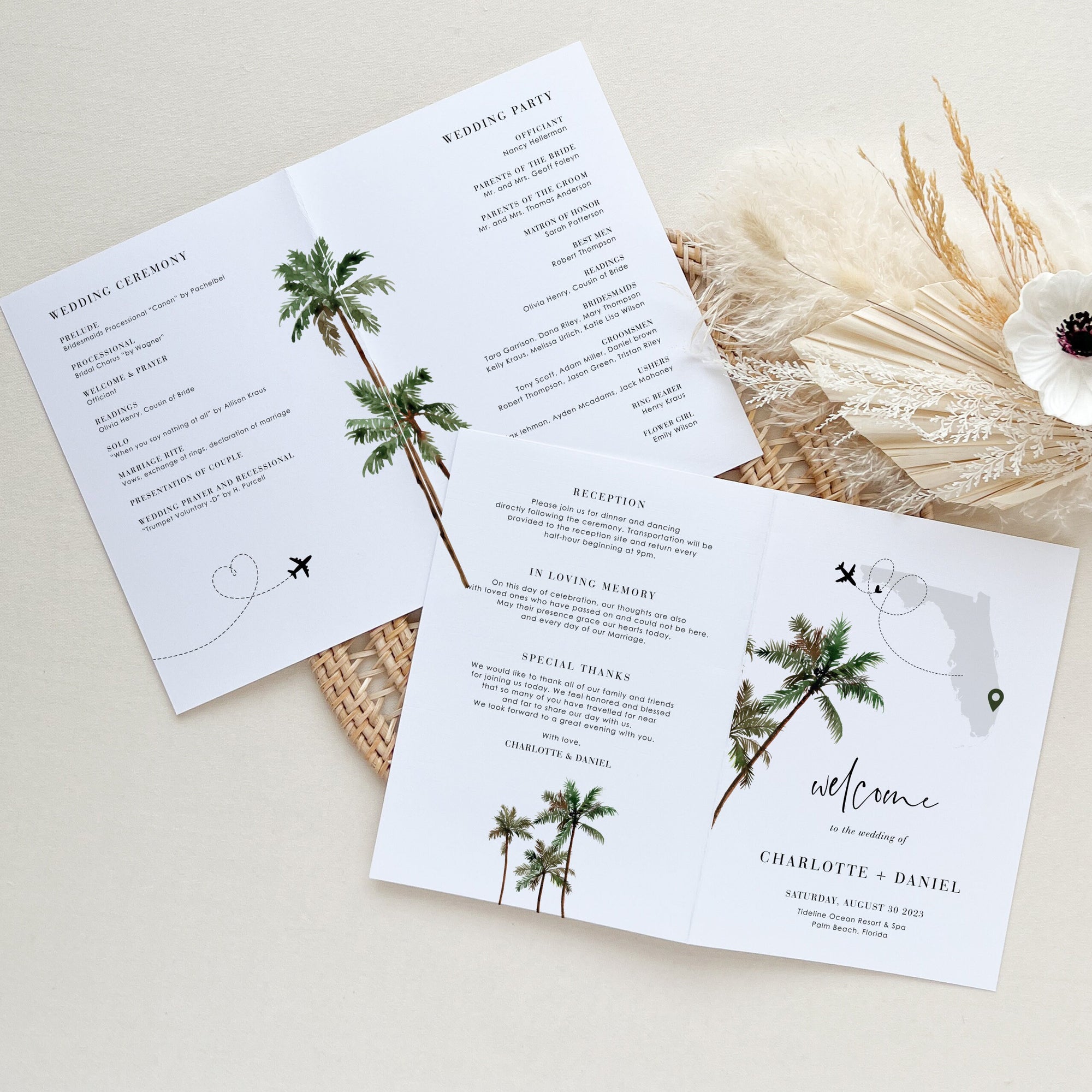KONA Tropical Wedding Program Template