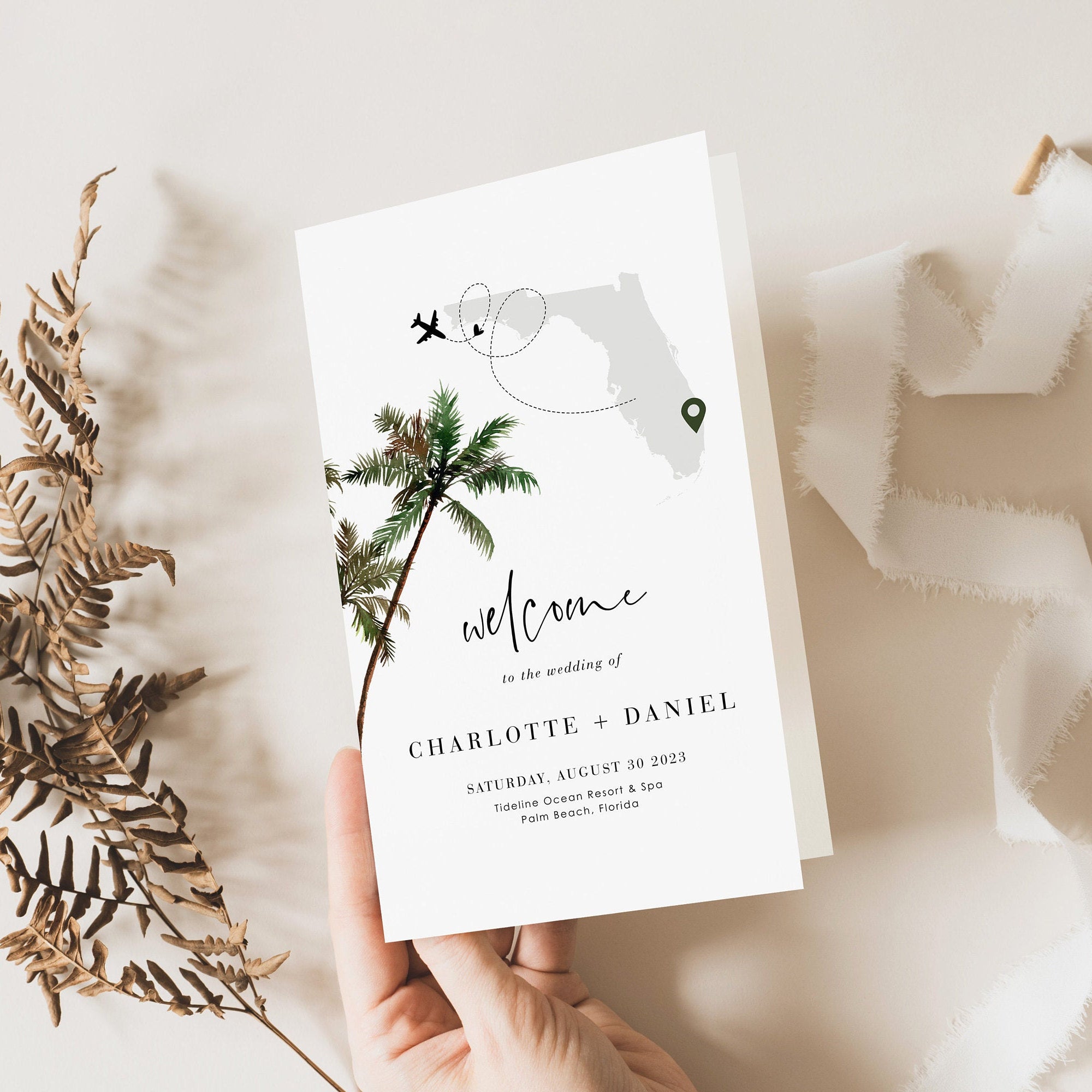 KONA Tropical Wedding Program Template