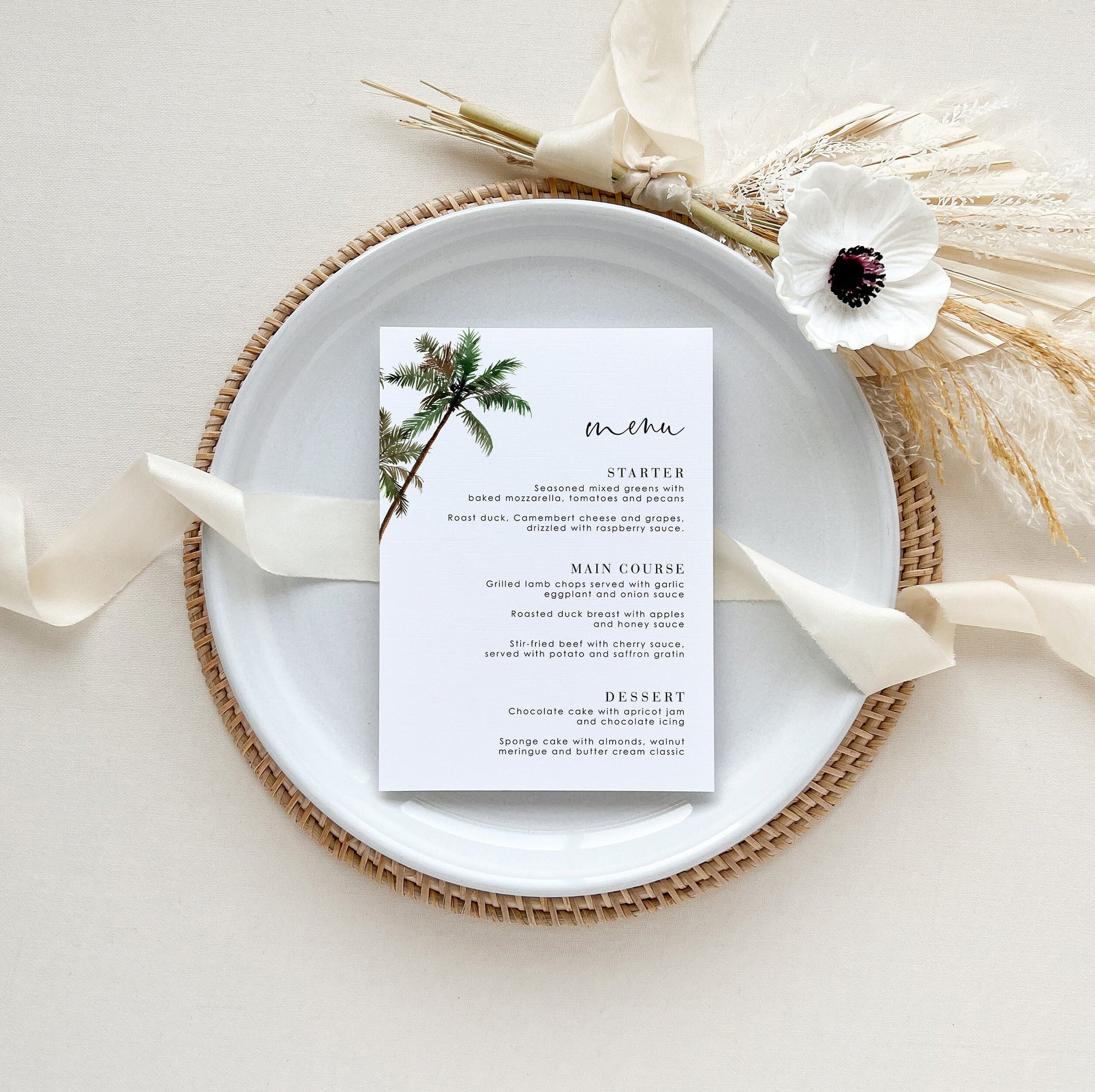 KONA Tropical Menu Cards Template