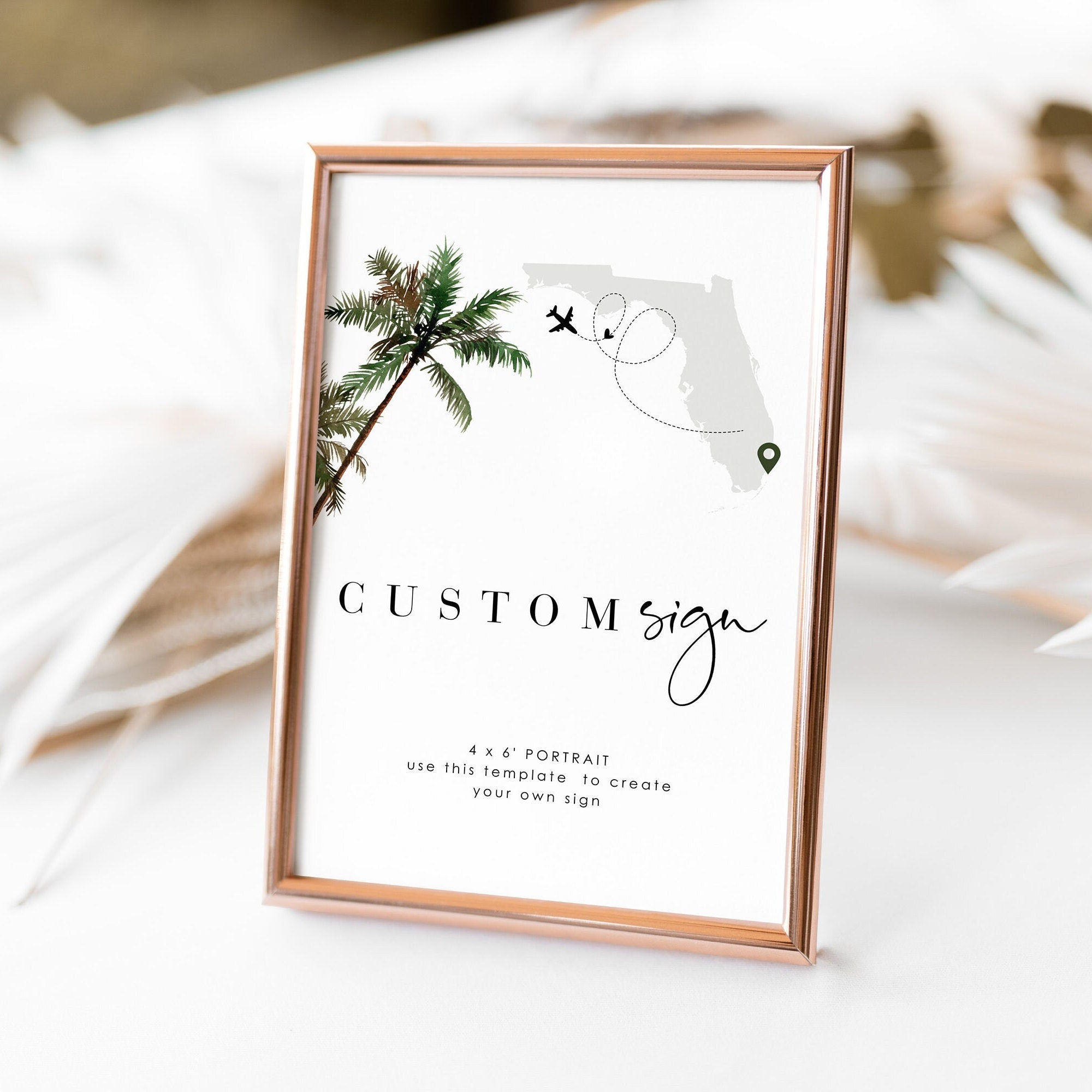 KONA Tropical Theme Small Wedding Sign Template