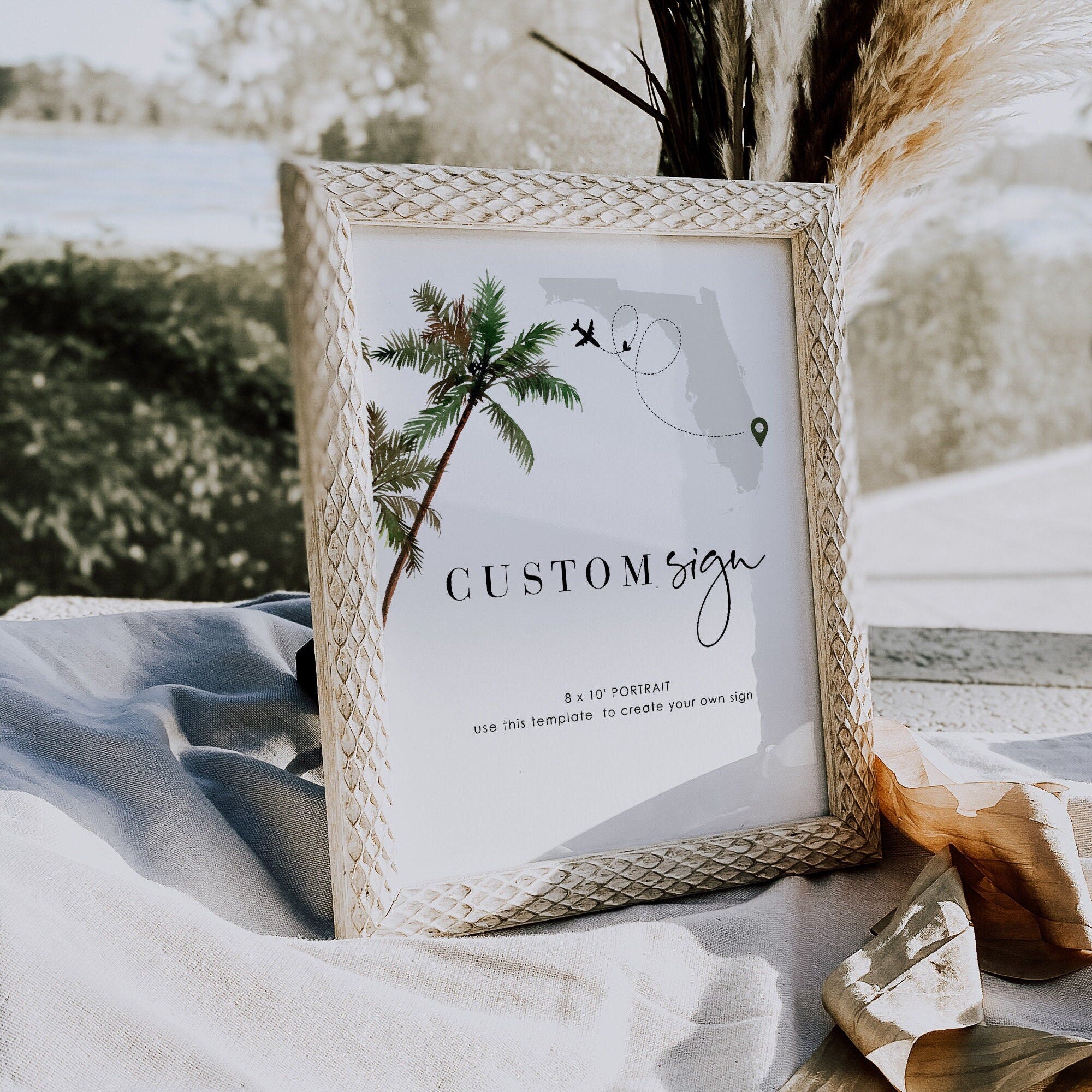 KONA Tropical Theme Small Wedding Sign Template