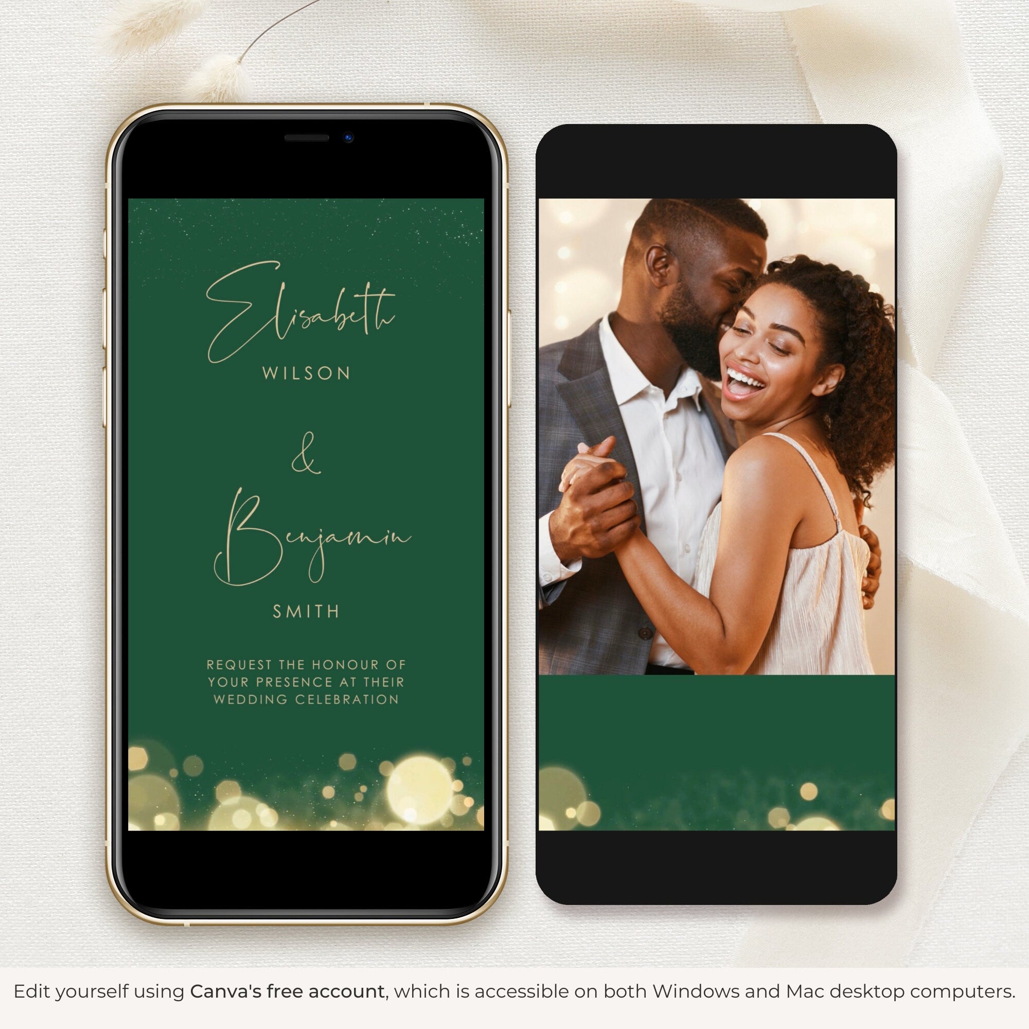 ANITA Wedding Invitation Video Template - Emerald Green