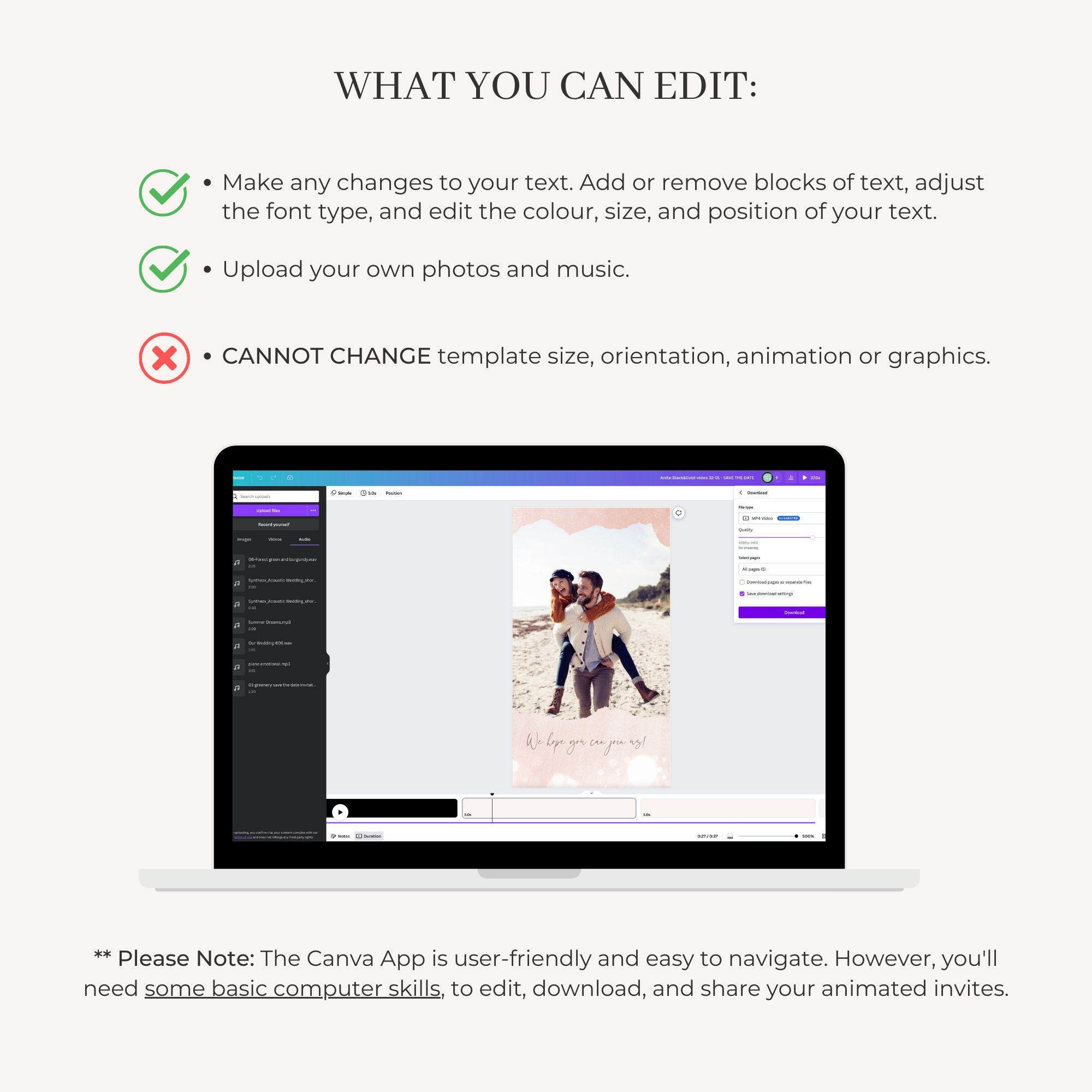 ANITA Save the Date Video Template - Rose Gold
