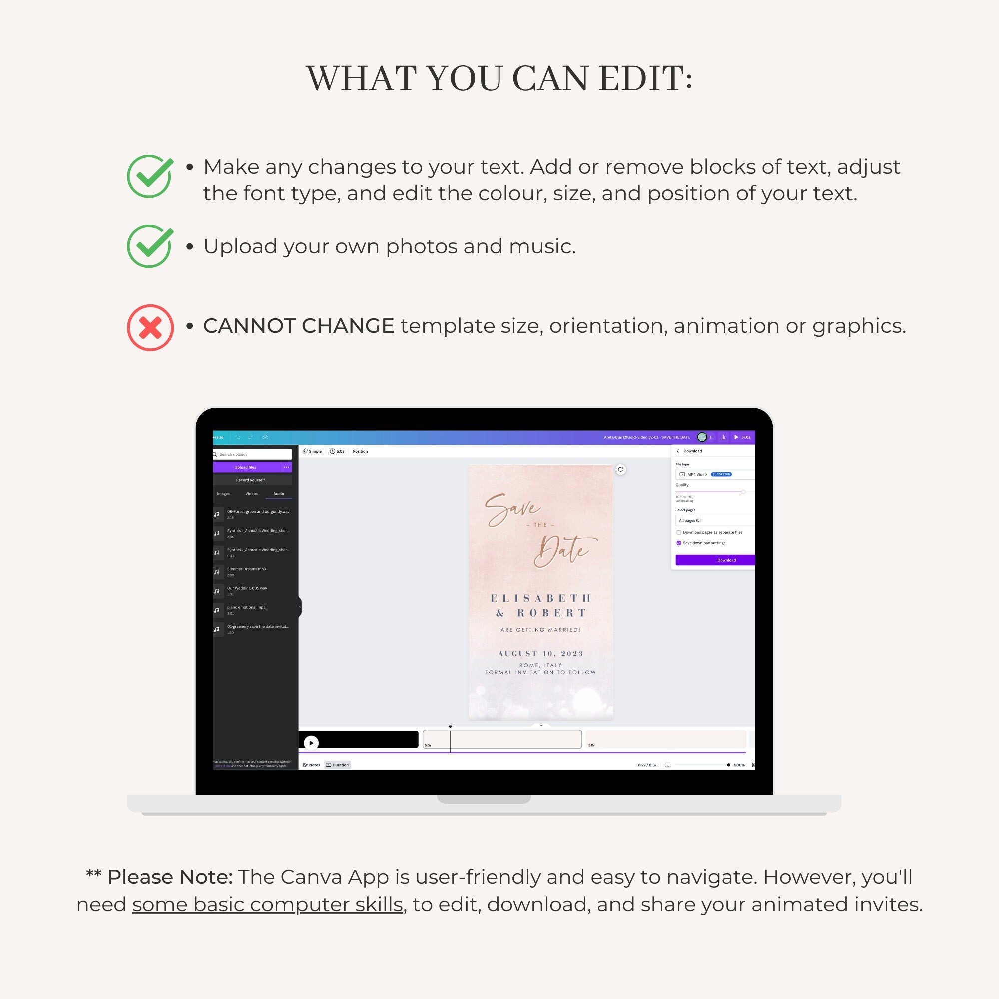 ANITA Save the Date Video Template - Blush &amp; Lilac