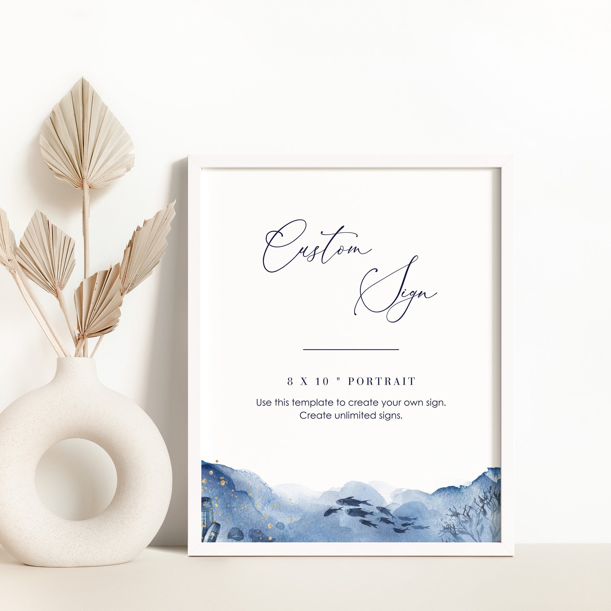 YLENIA Ocean Wedding Small Sign Printable