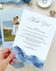YLENIA Ocean Wedding Thank You Card with Photo