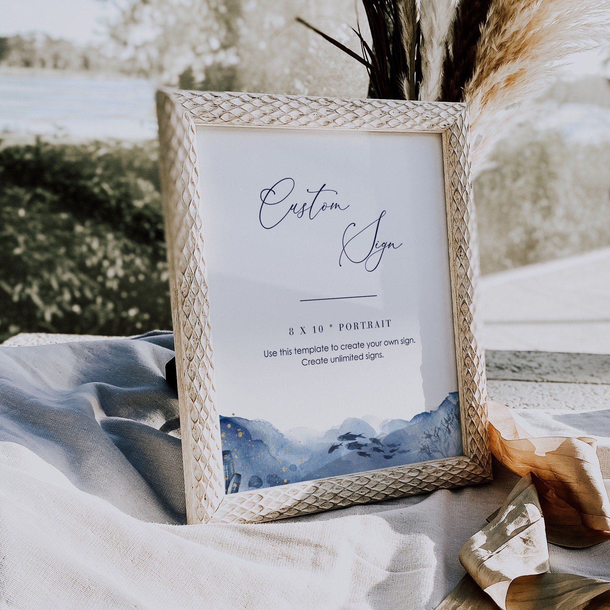 YLENIA Ocean Wedding Small Sign Printable