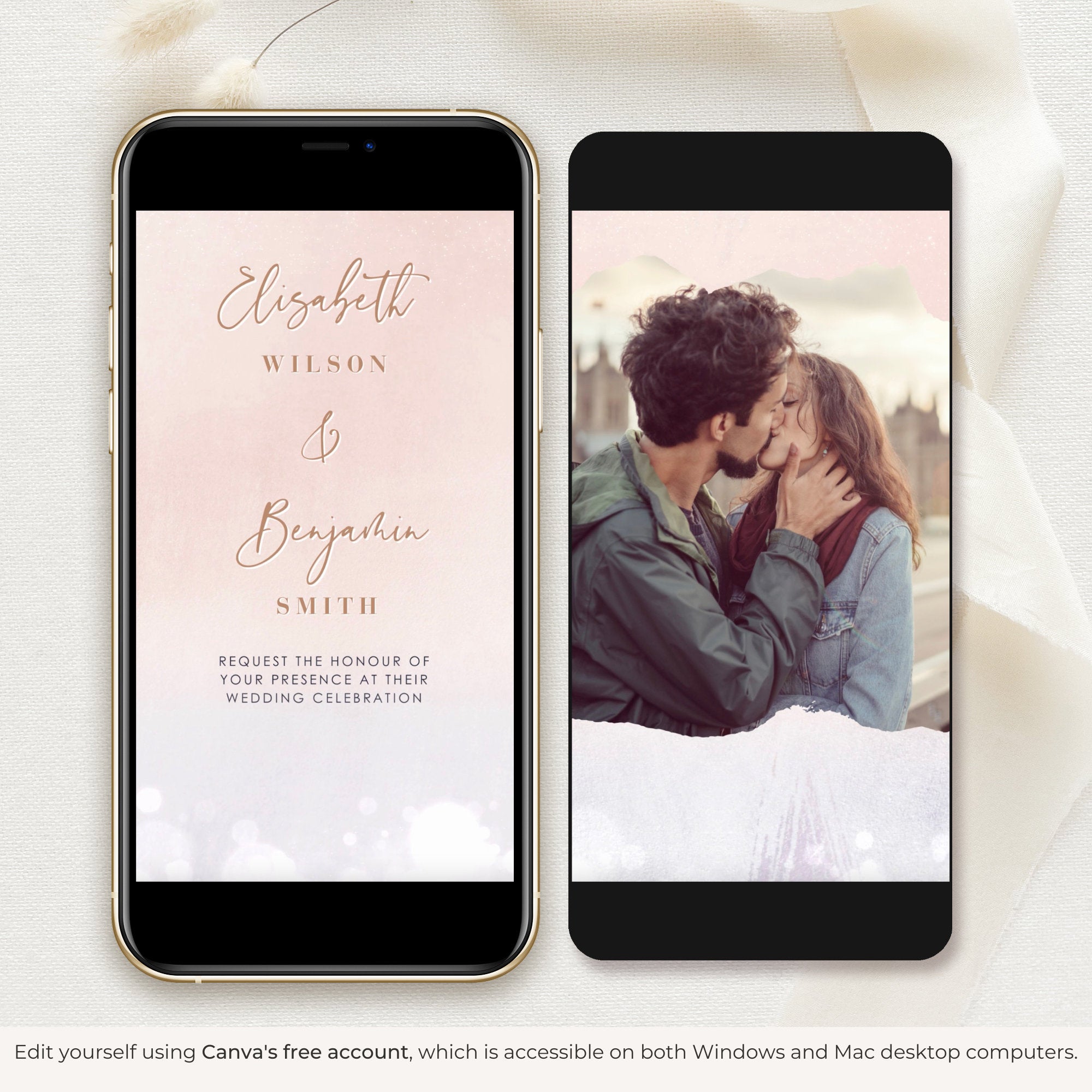 ANITA Wedding Invitation Video Template - Blush &amp; Lilac