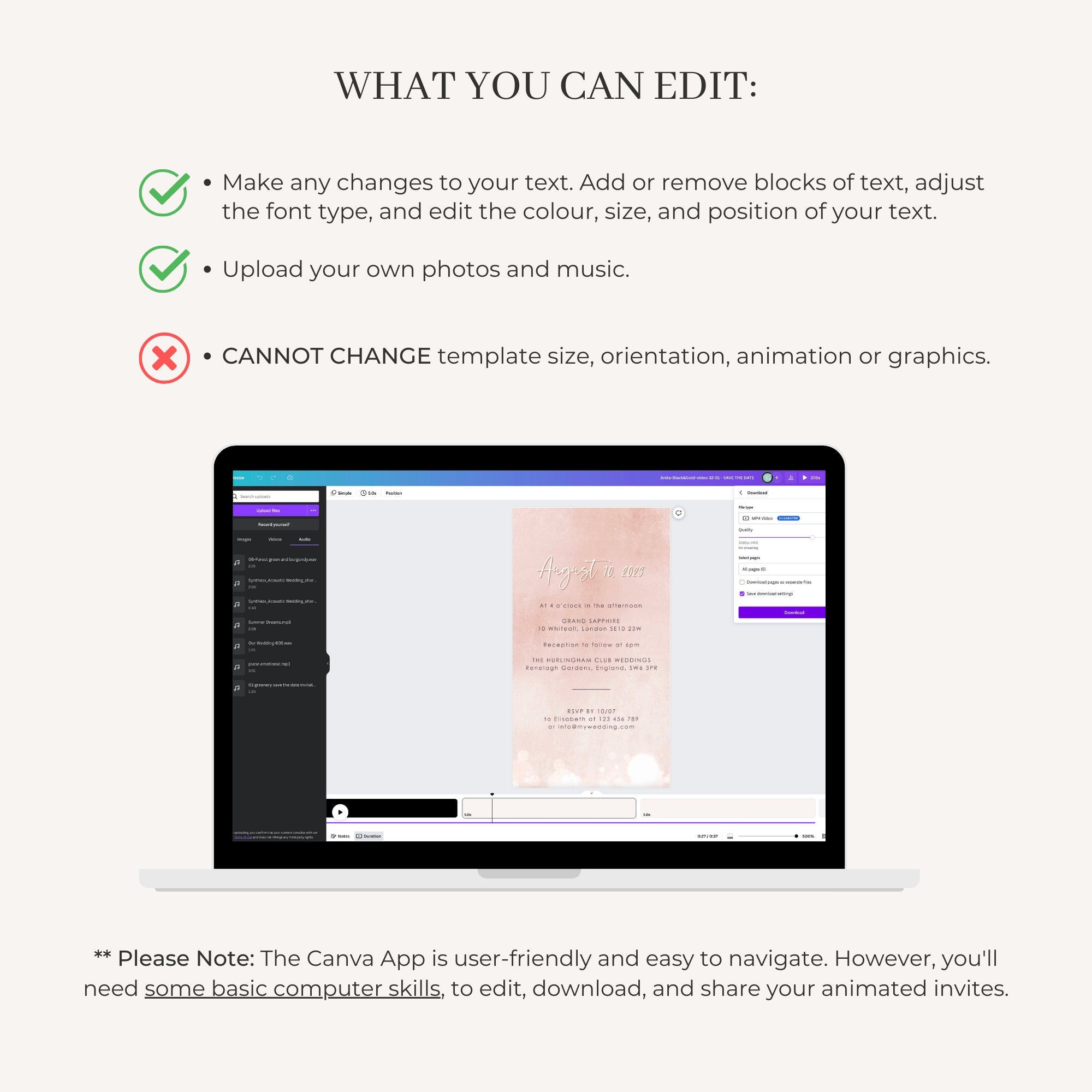ANITA Wedding Invitation Video Template - Rose Gold