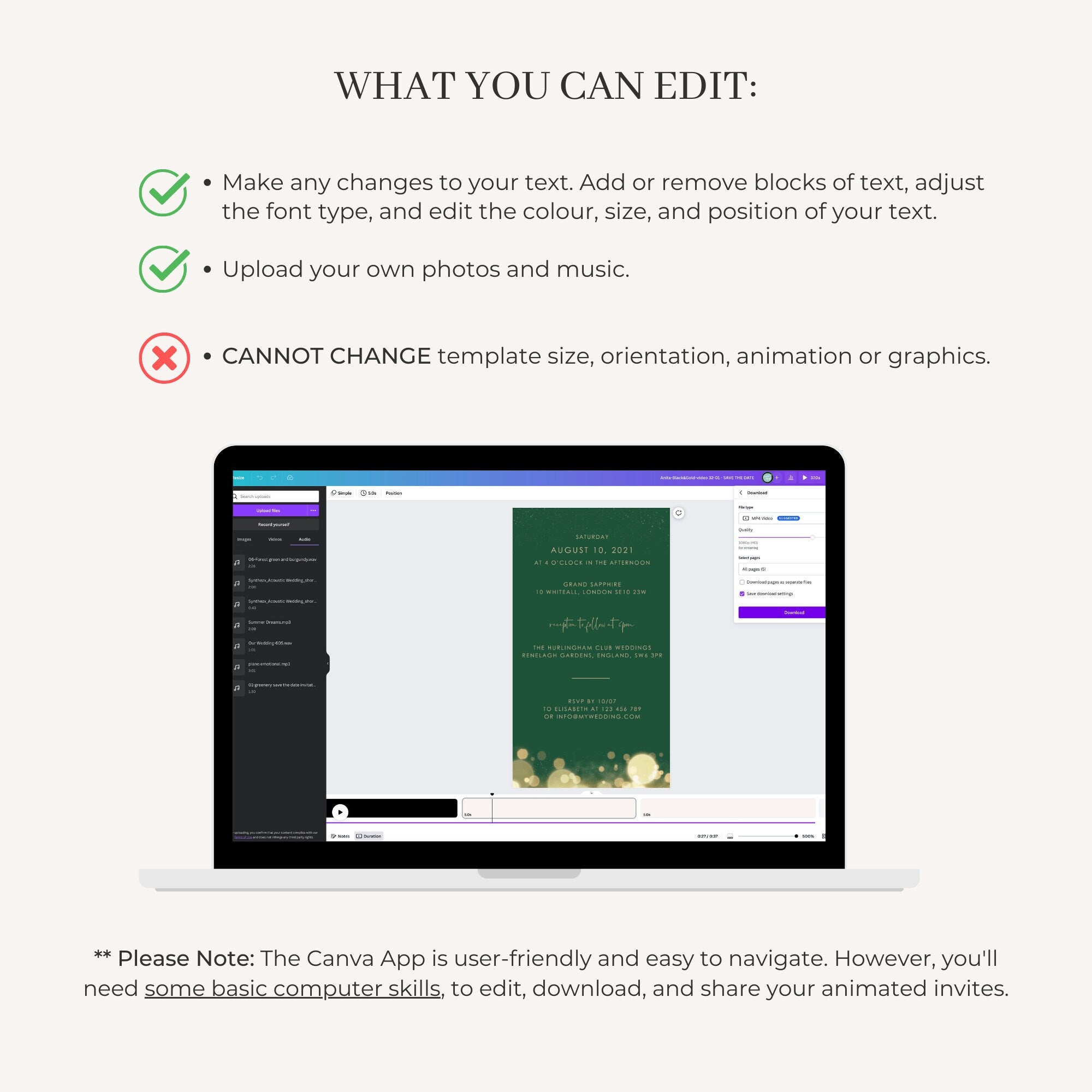 ANITA Wedding Invitation Video Template - Emerald Green