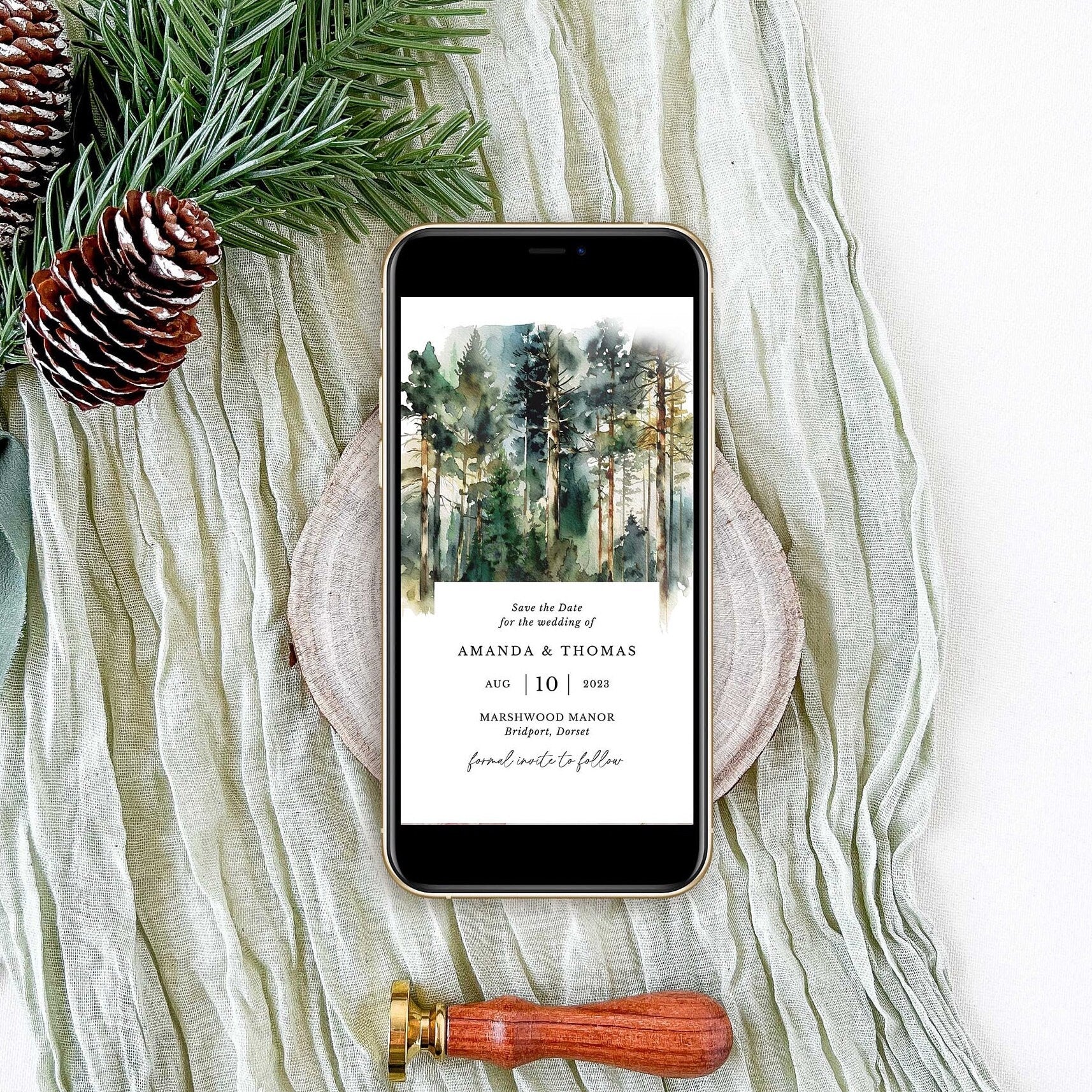 GAIA Digital Save the Date Forest Theme