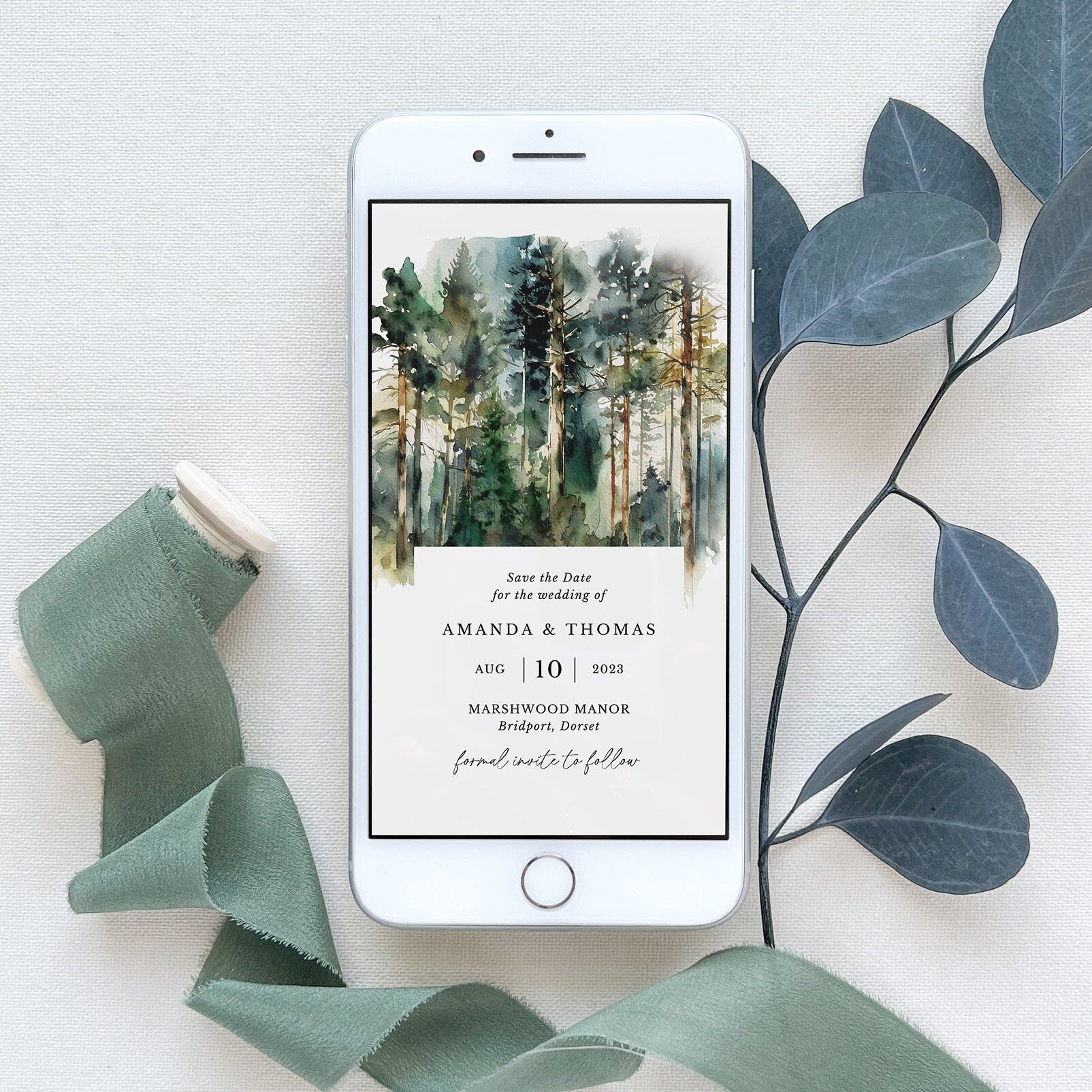 GAIA Digital Save the Date Forest Theme