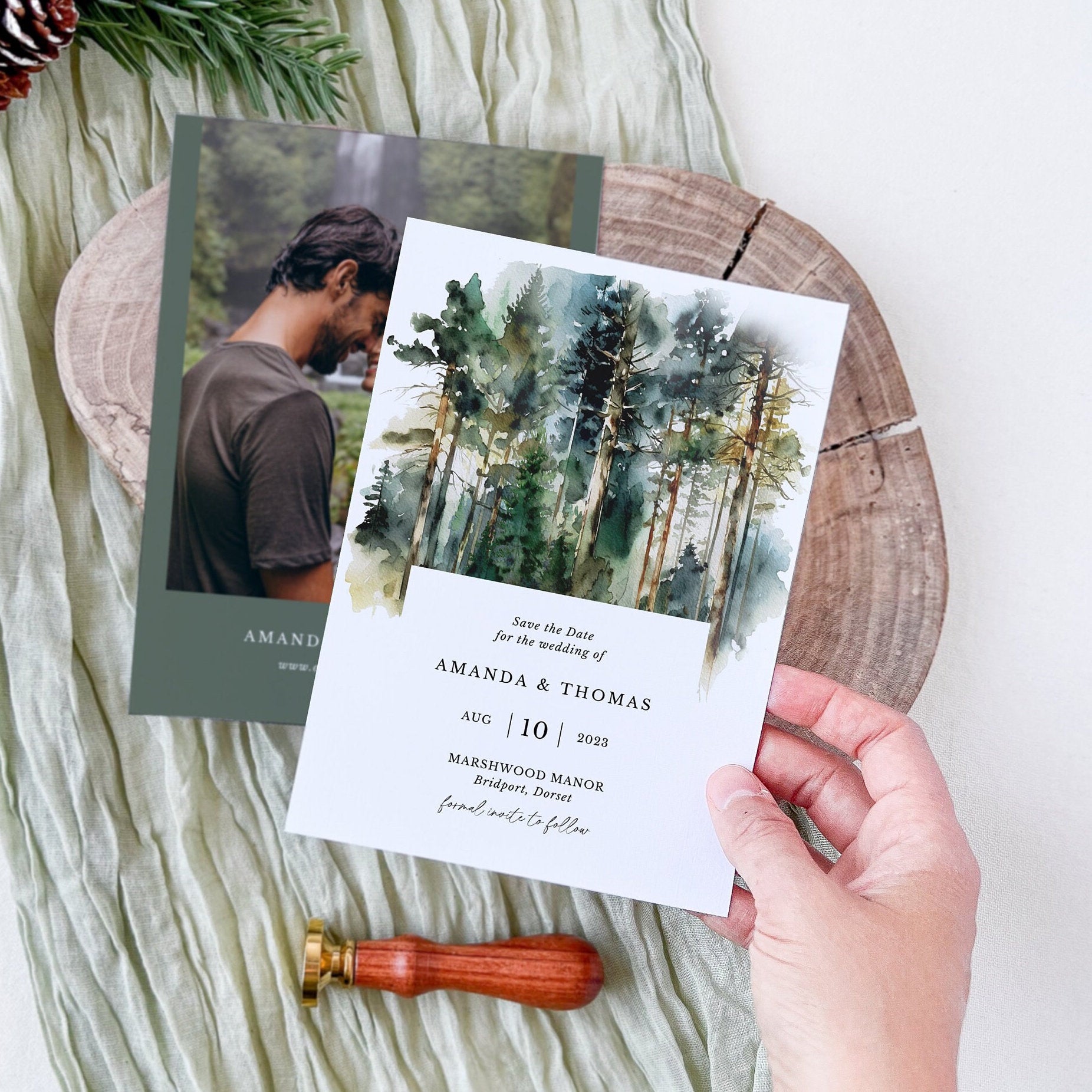 Gaia Forest Wedding Save the Date Template