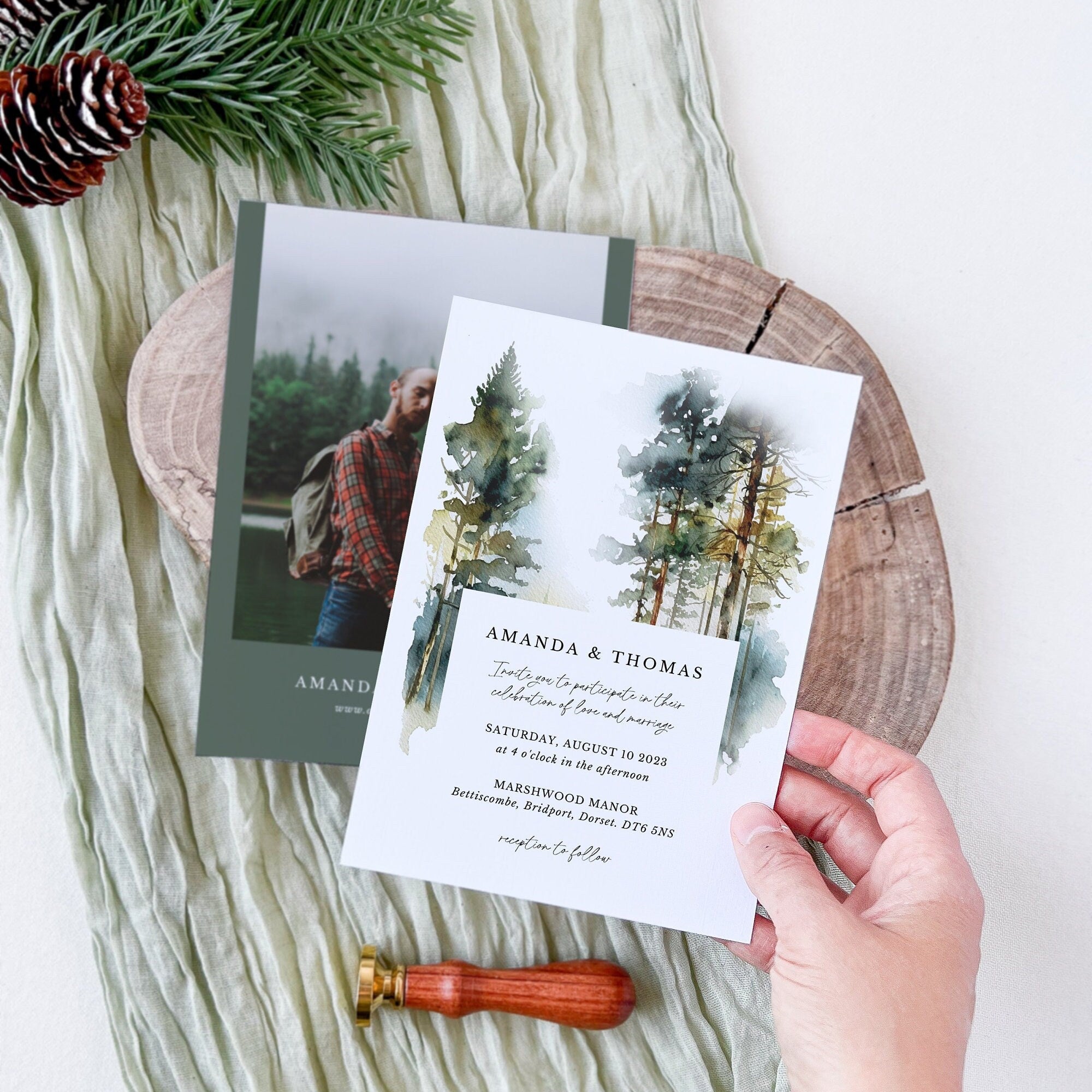 GAIA Forest Wedding Invitation Template