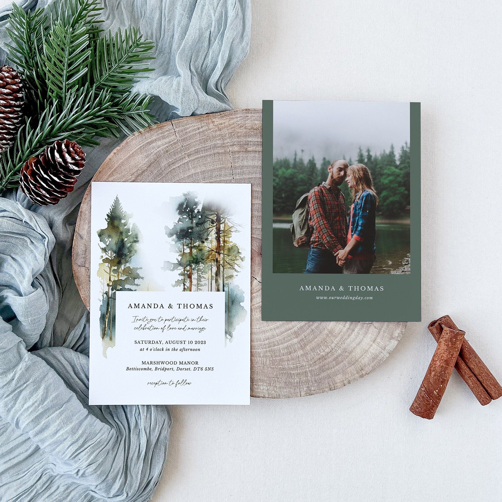 GAIA Forest Wedding Invitation Template Set
