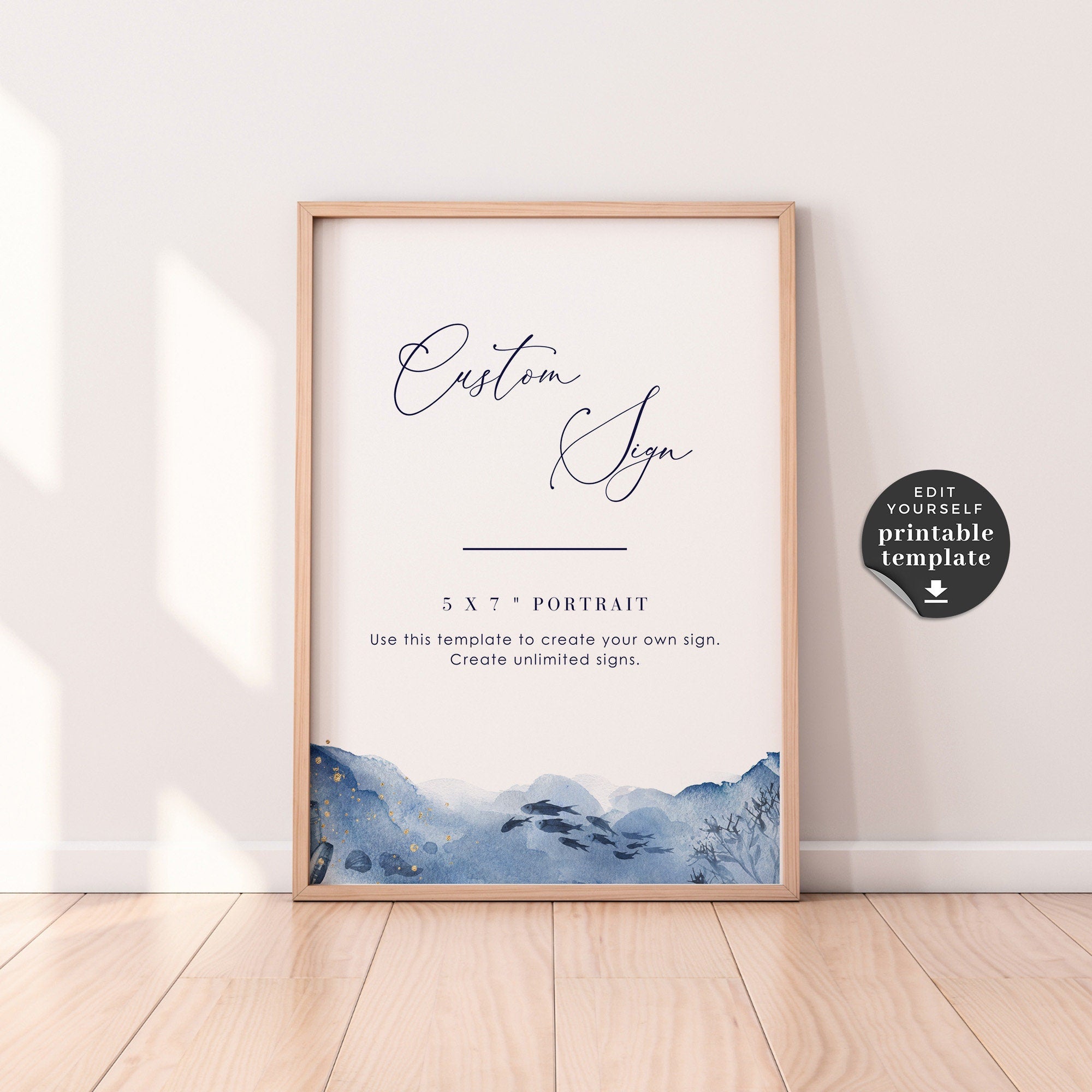 YLENIA Ocean Wedding Small Sign Printable
