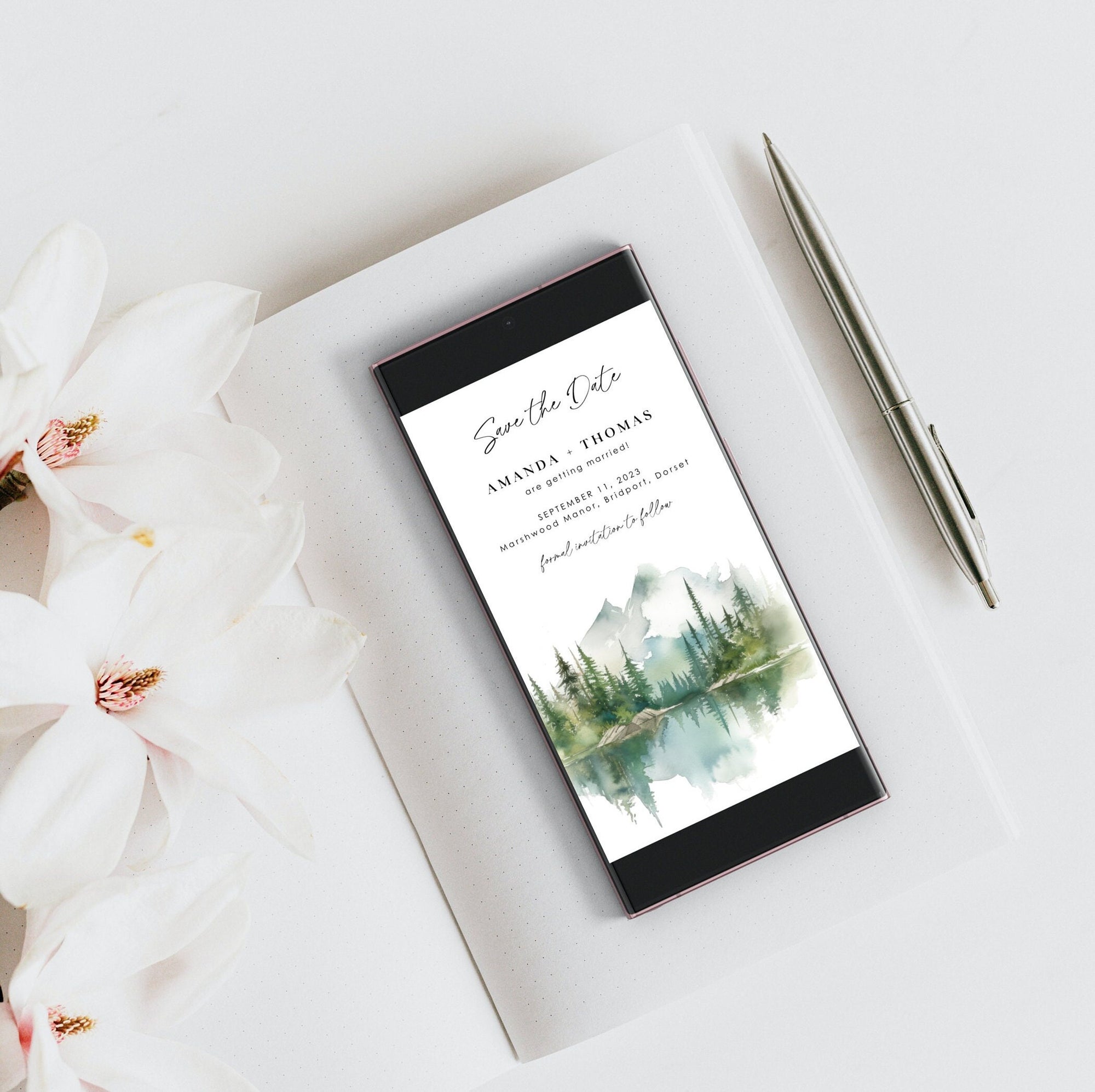ARNA Electronic Save the Date Mountain Themed