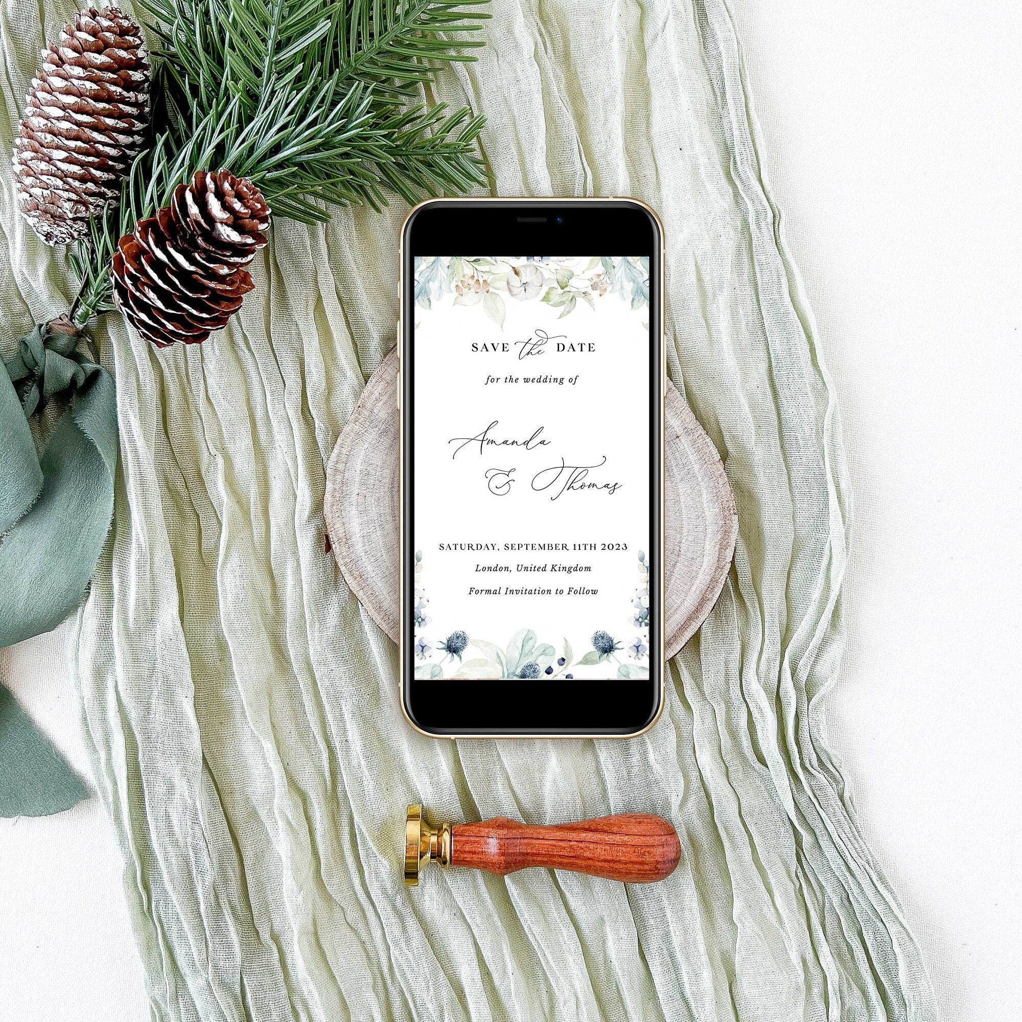 BIANCA Winter Wedding Save the Date Digital Evite