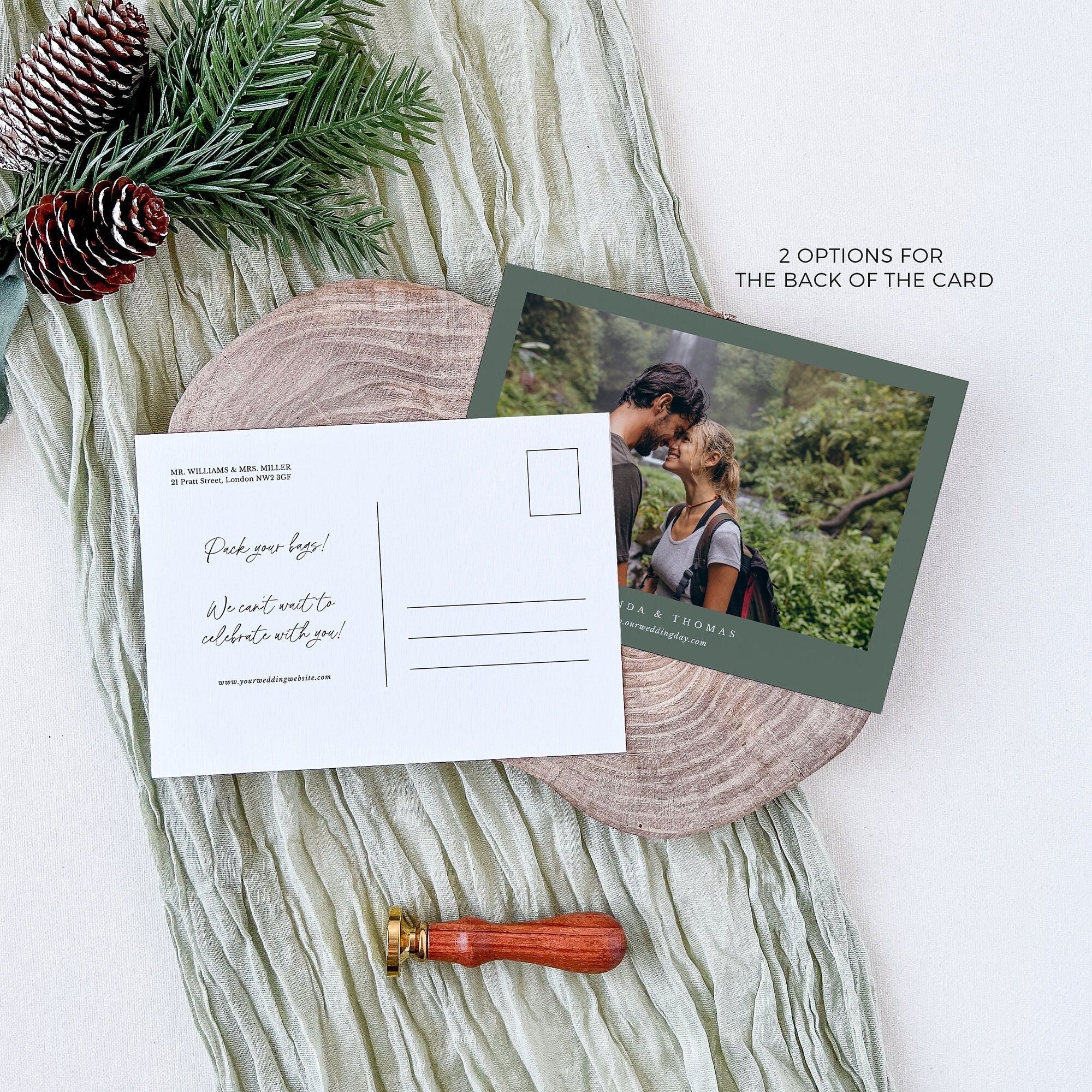 Gaia Postcard Save the Date Woodland