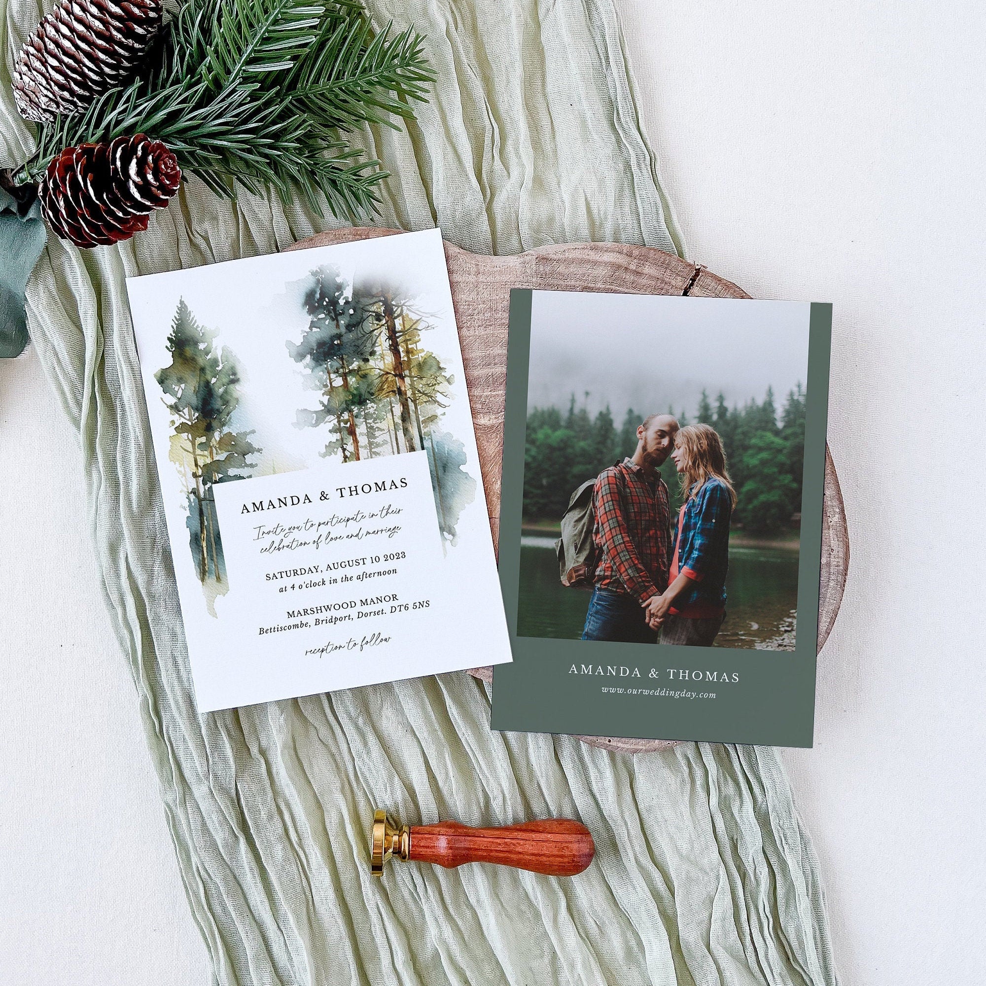 GAIA Forest Wedding Invitation Template