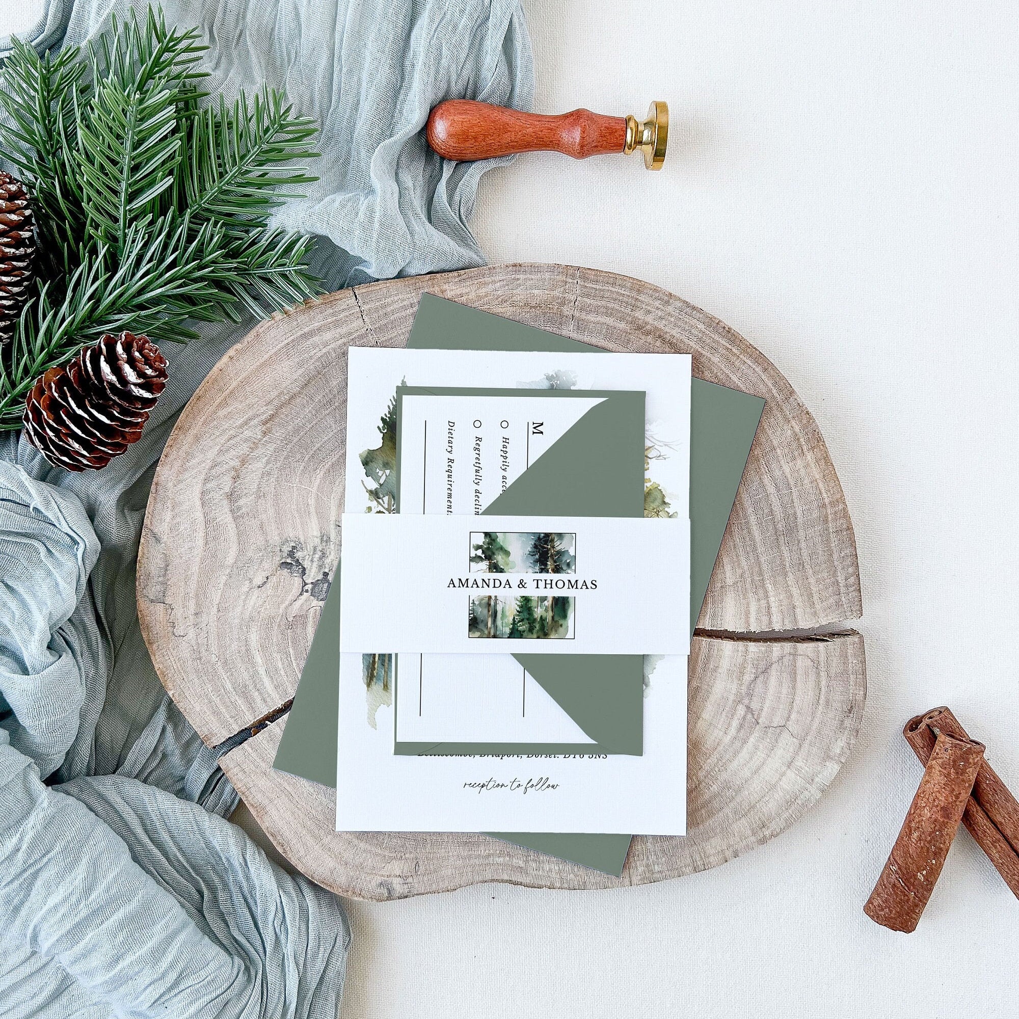 GAIA Forest Wedding Invitation Template Set