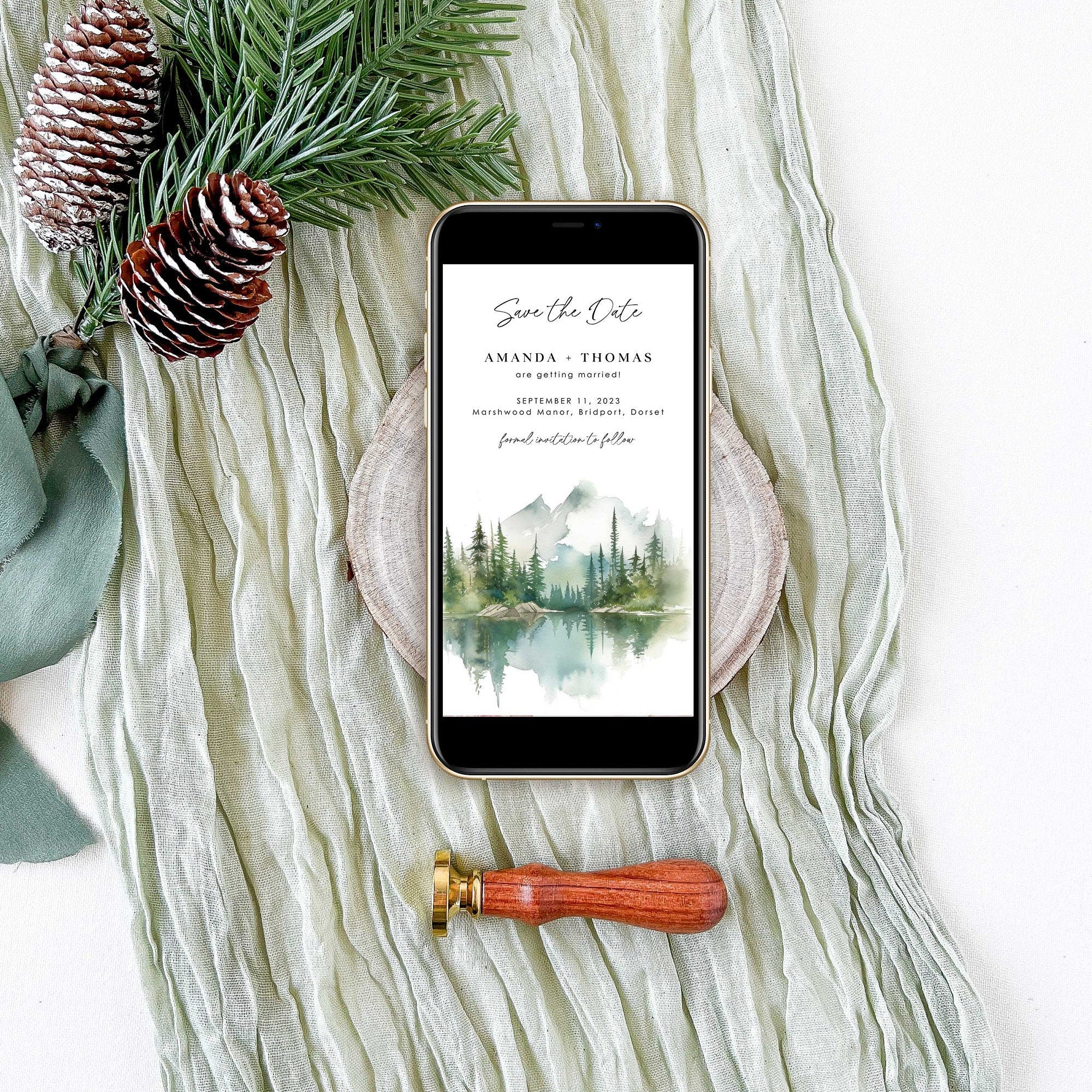 ARNA Electronic Save the Date Mountain Themed