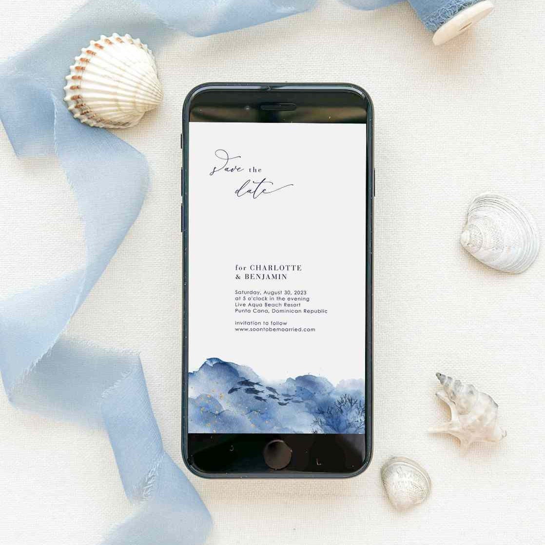 YLENIA Digital Save the Date Ocean Theme