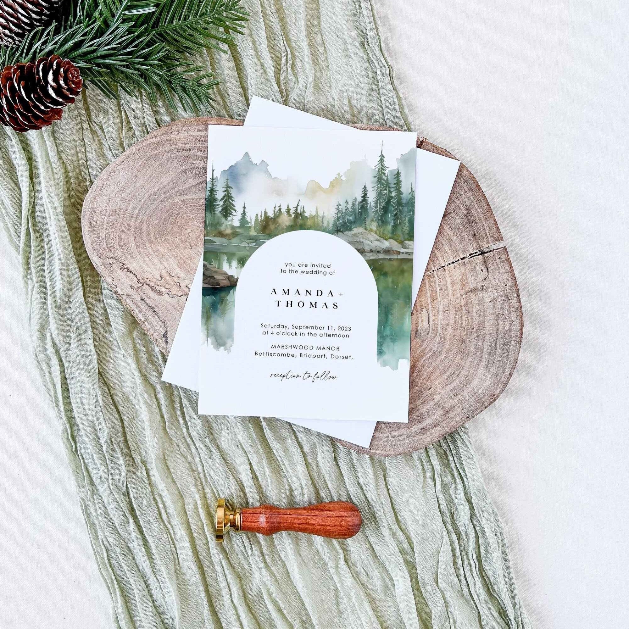 ARNA Printable Wedding Cards Mountain Themed