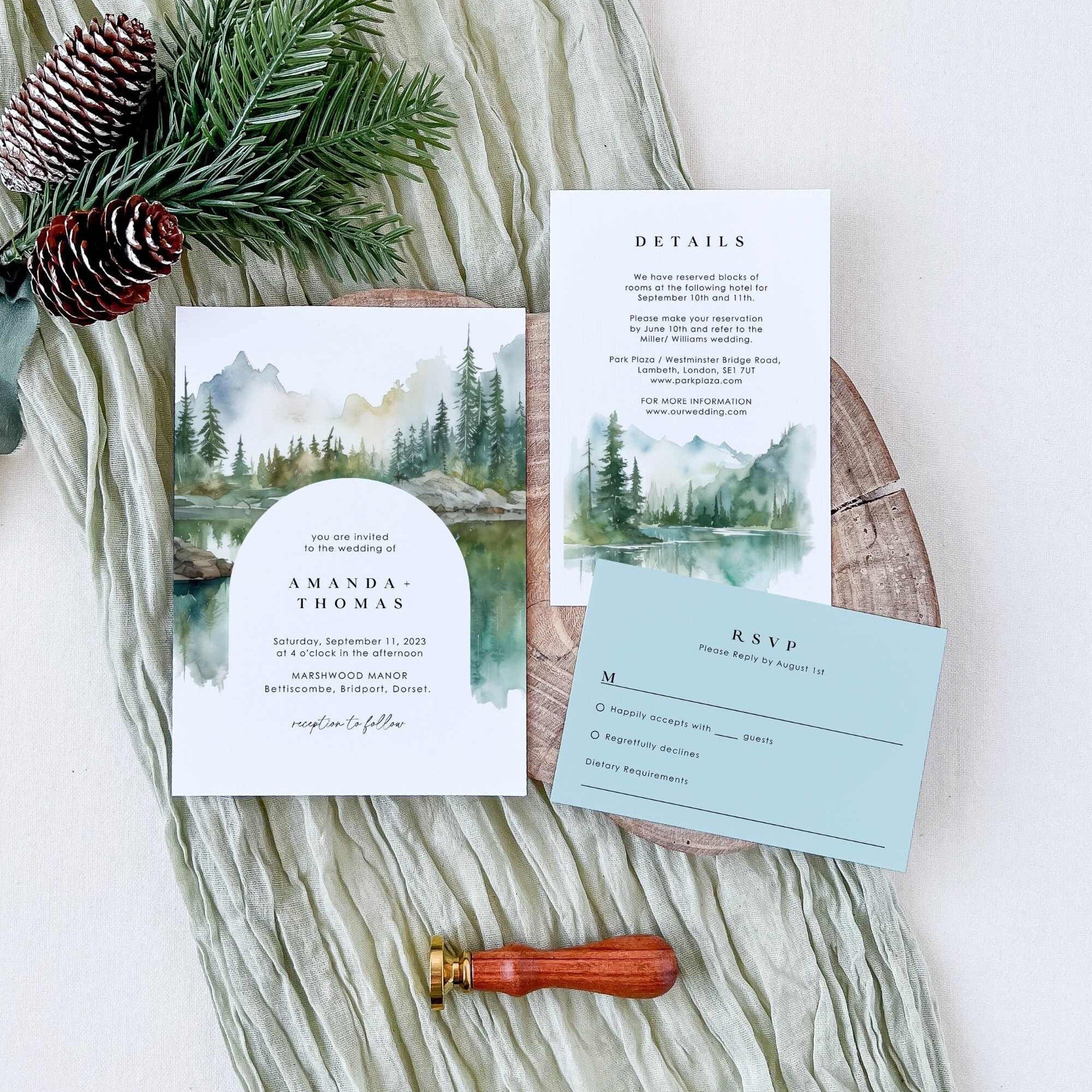 ARNA Mountain Themed Wedding Invitation Template Set