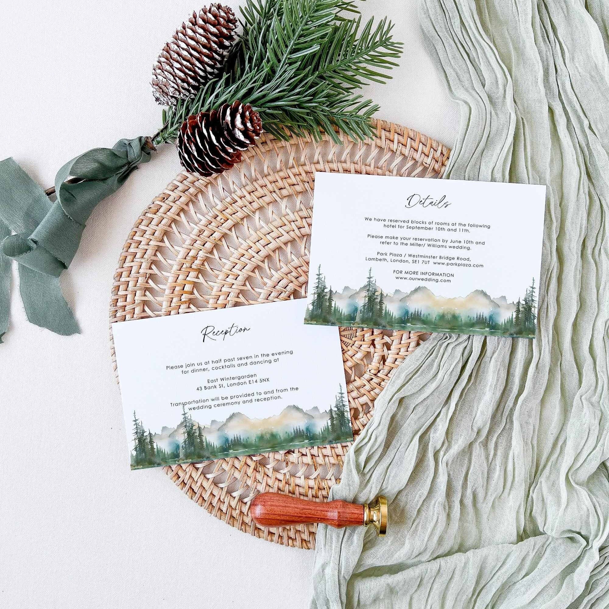 ARNA Mountain Wedding Invitation Template Suite