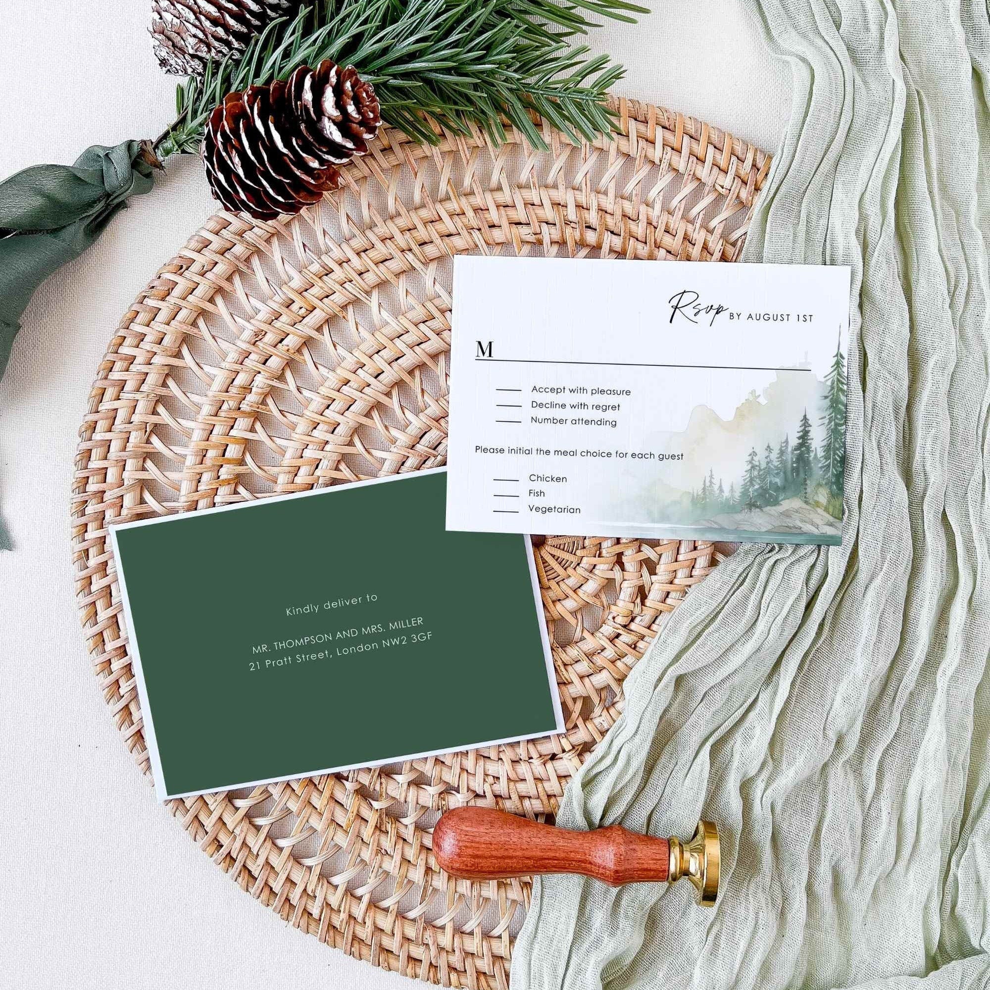 ARNA Mountain Wedding Invitation Template Suite