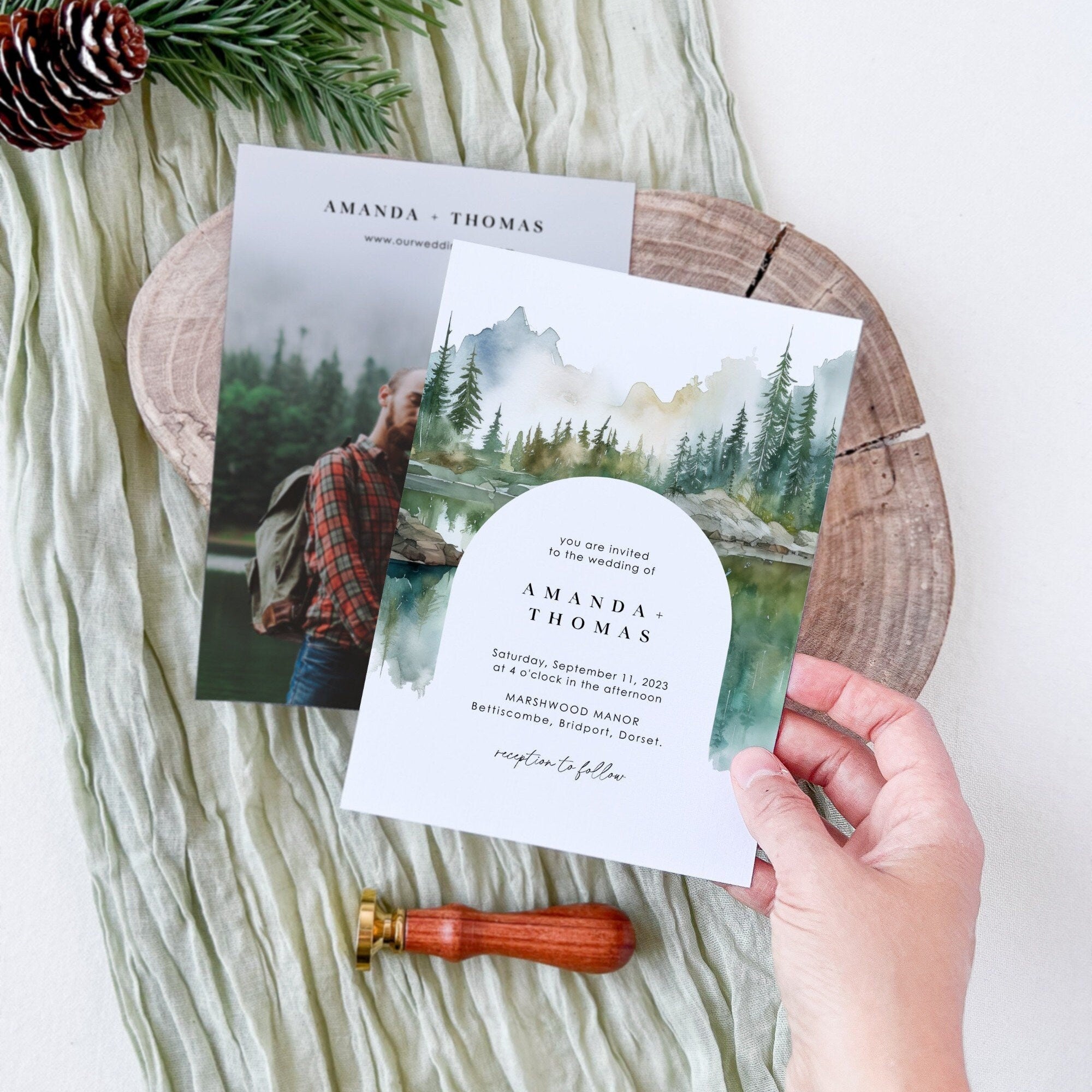 ARNA Printable Wedding Cards Mountain Themed