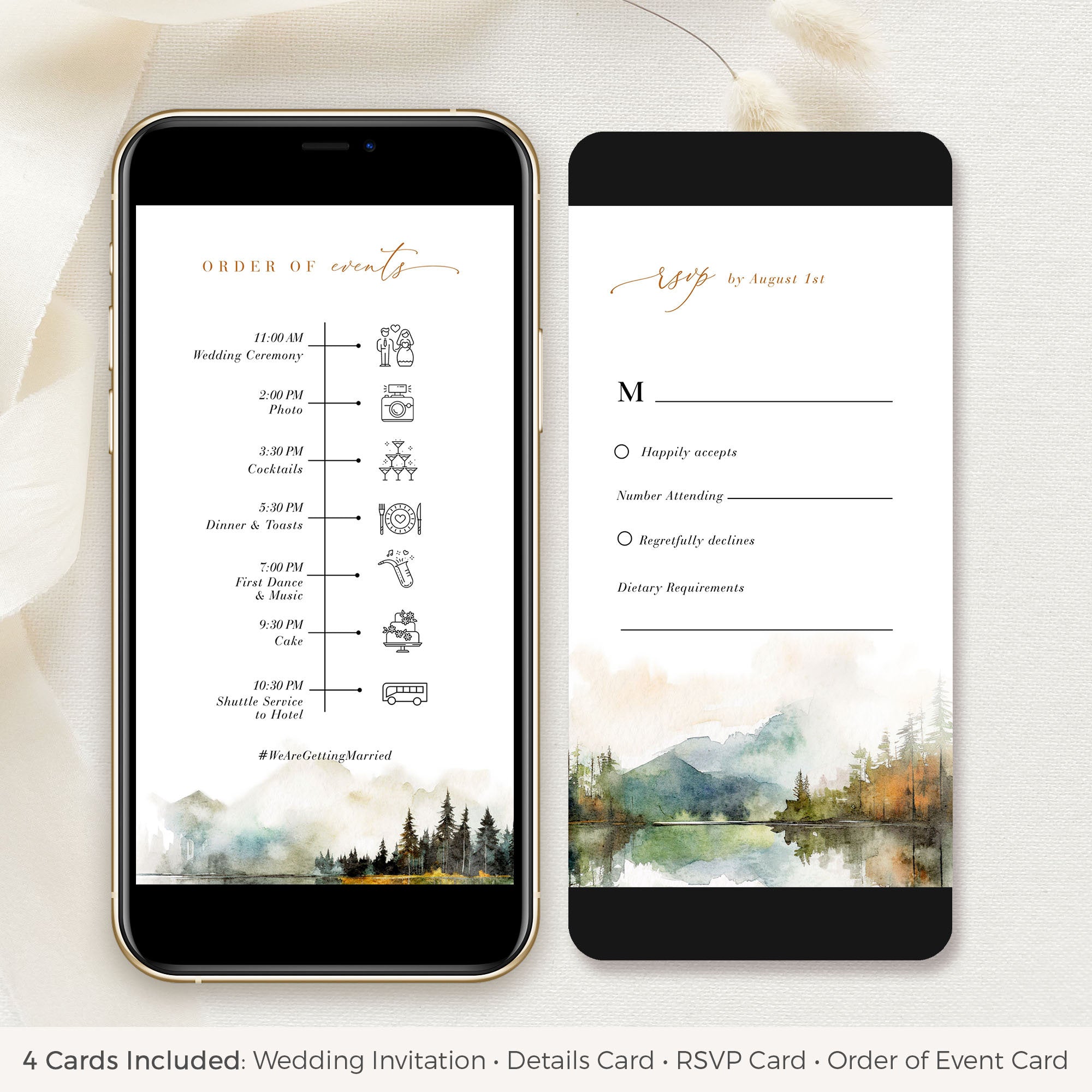 ARNA Digital Wedding Invitation Card Mountain Wedding
