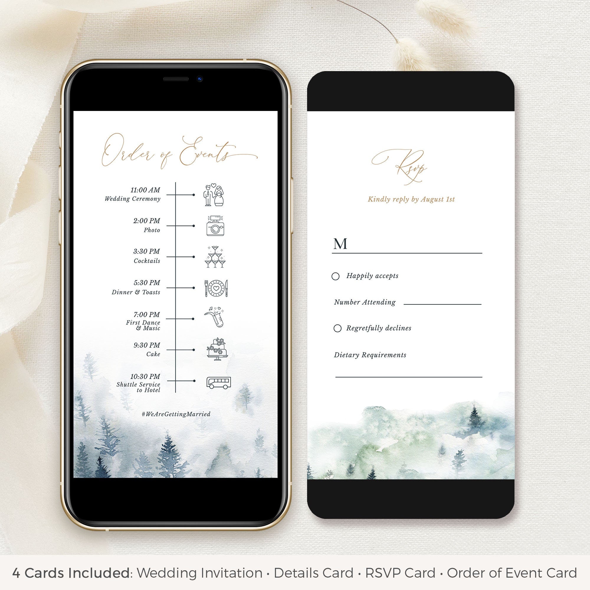 ARNA Digital Wedding Invitation Winter Wedding