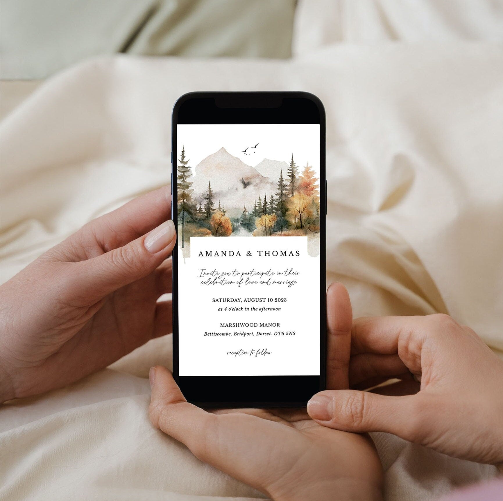 ARNA Mountain Themed Digital Wedding Card