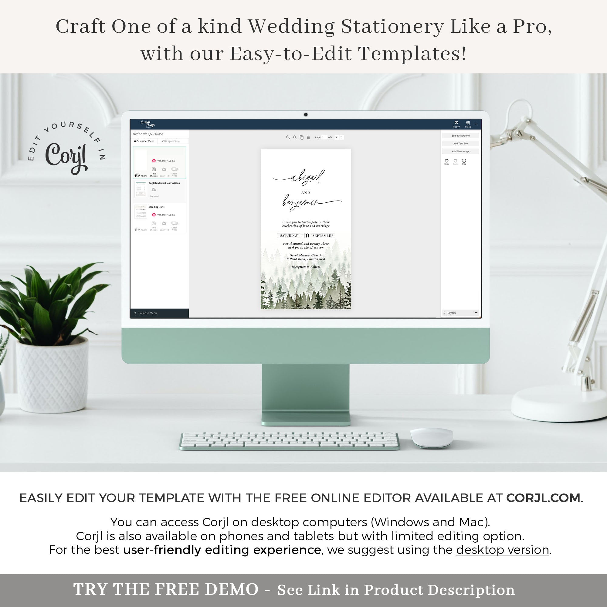 GAIA Forest Digital Wedding Card