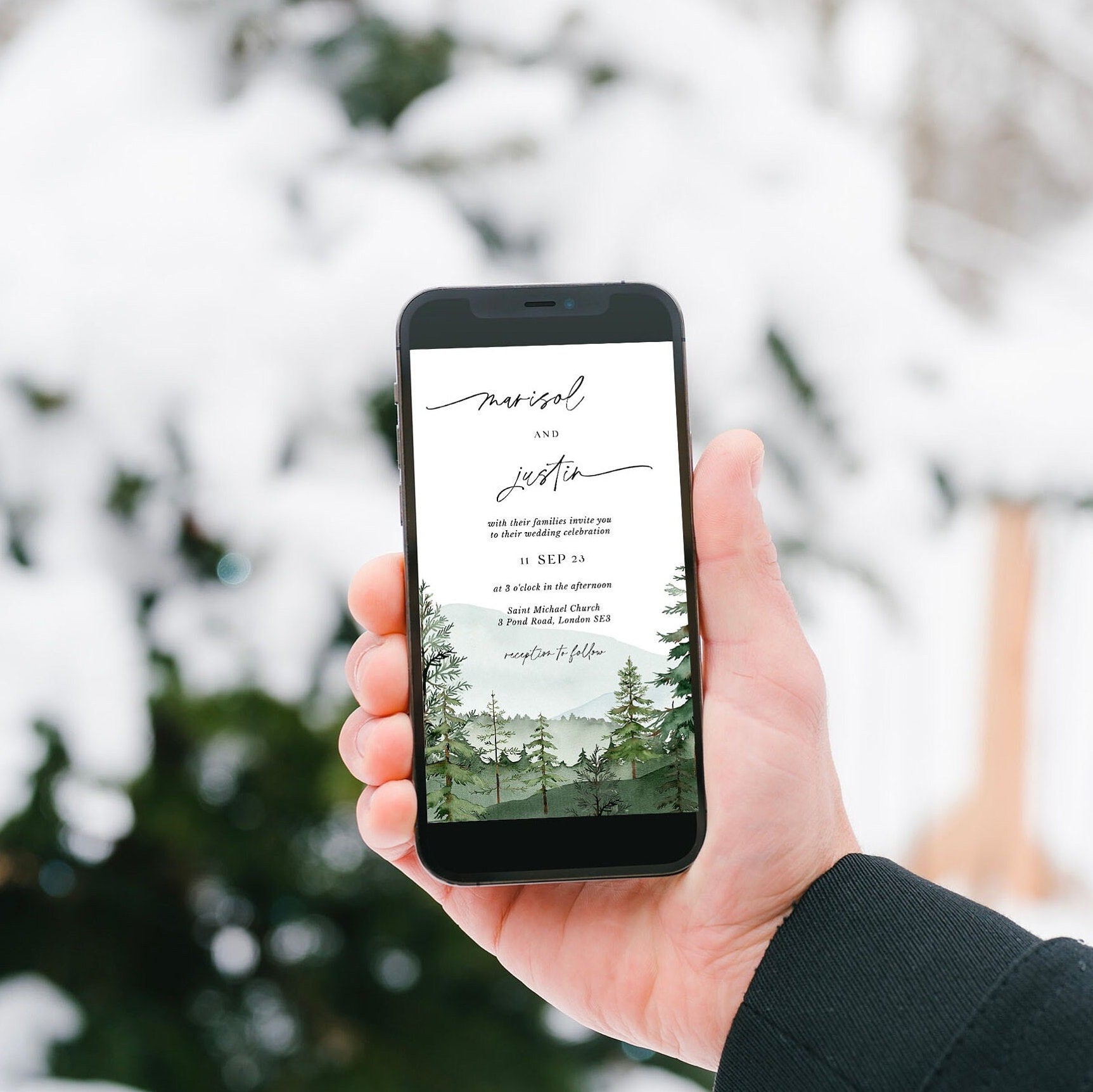 GAIA Woodland Digital Wedding Invitation