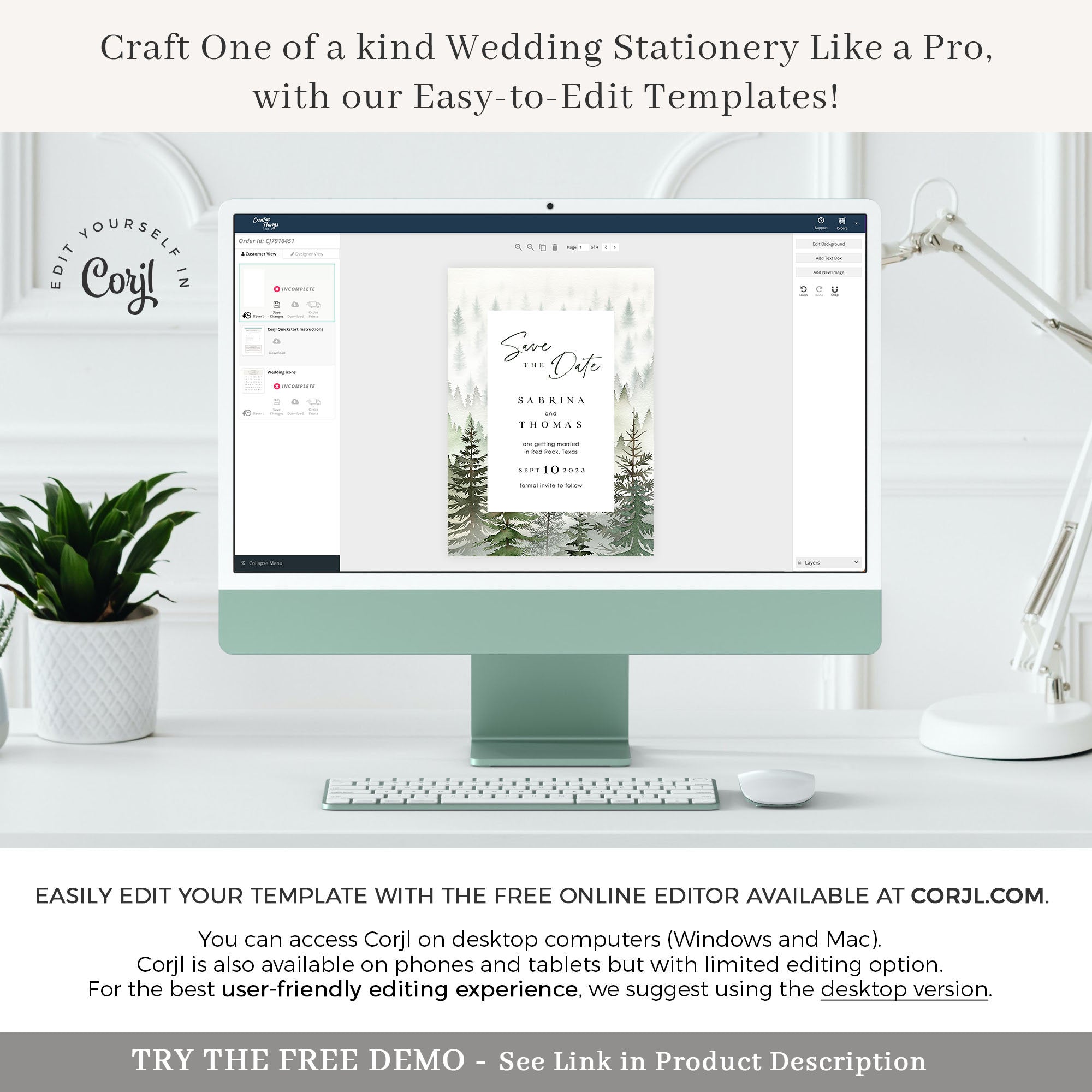 GAIA Forest Save the Date Editable Template