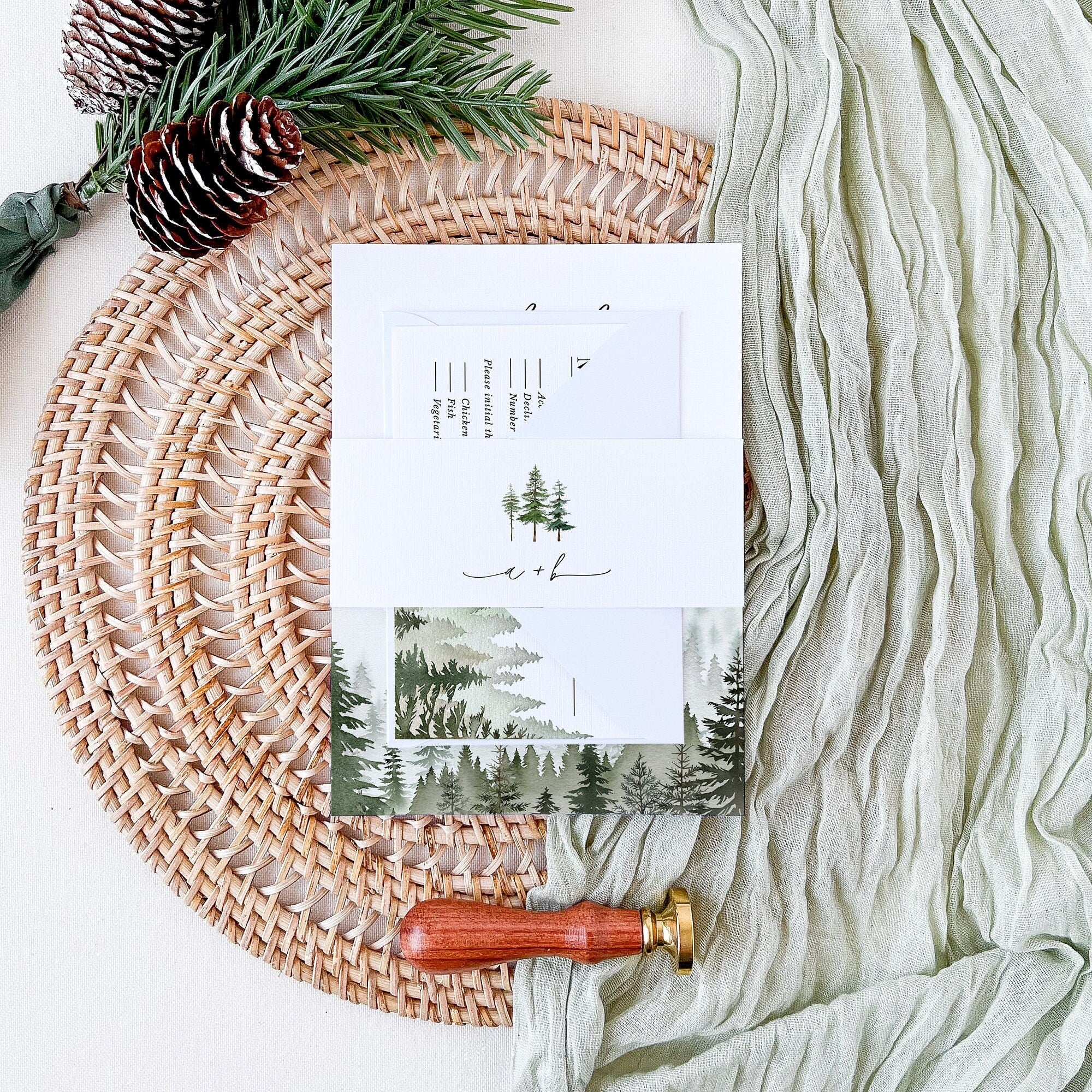 GAIA Forest Wedding Invitation Suite Template