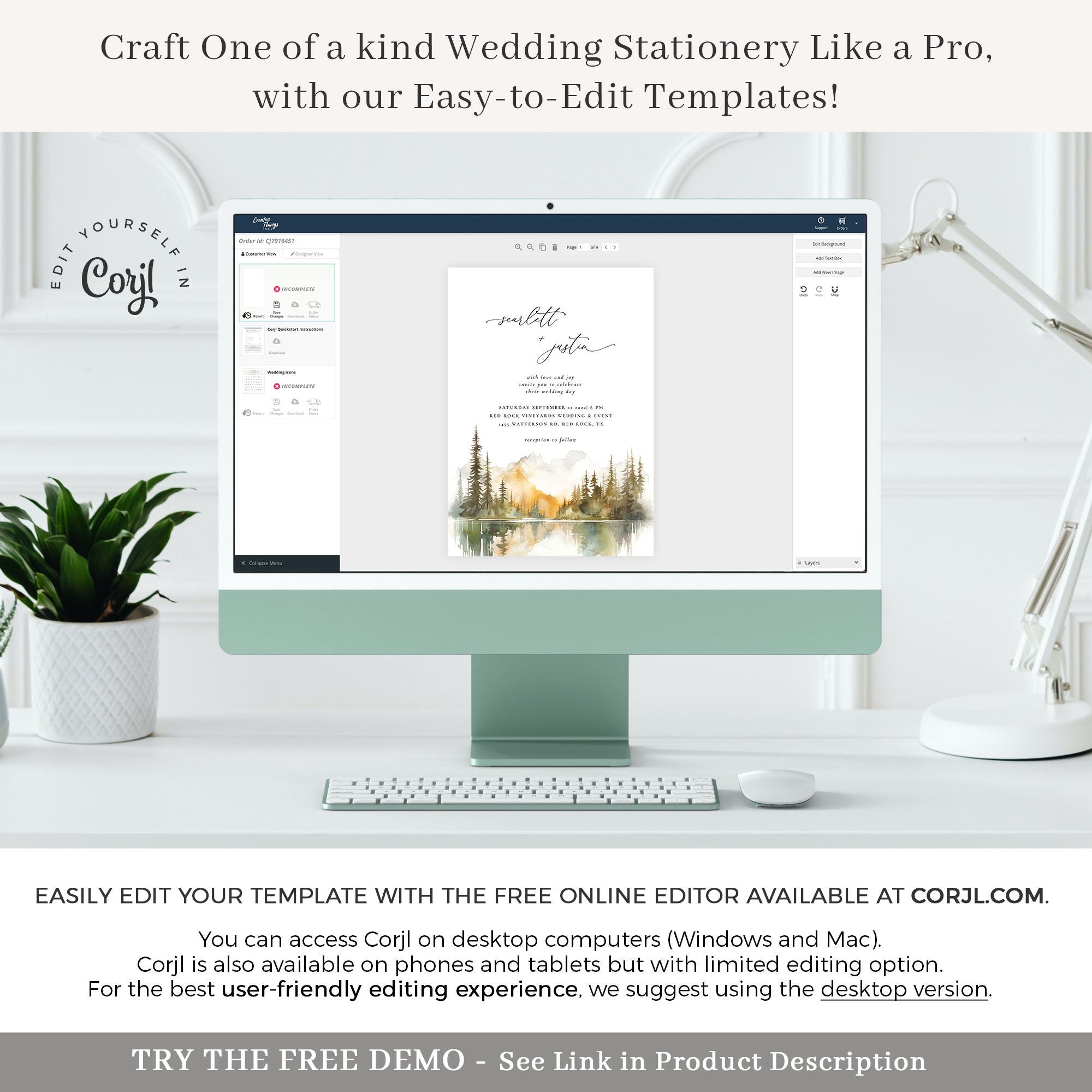 ARNA Woodland Wedding Invitation Template