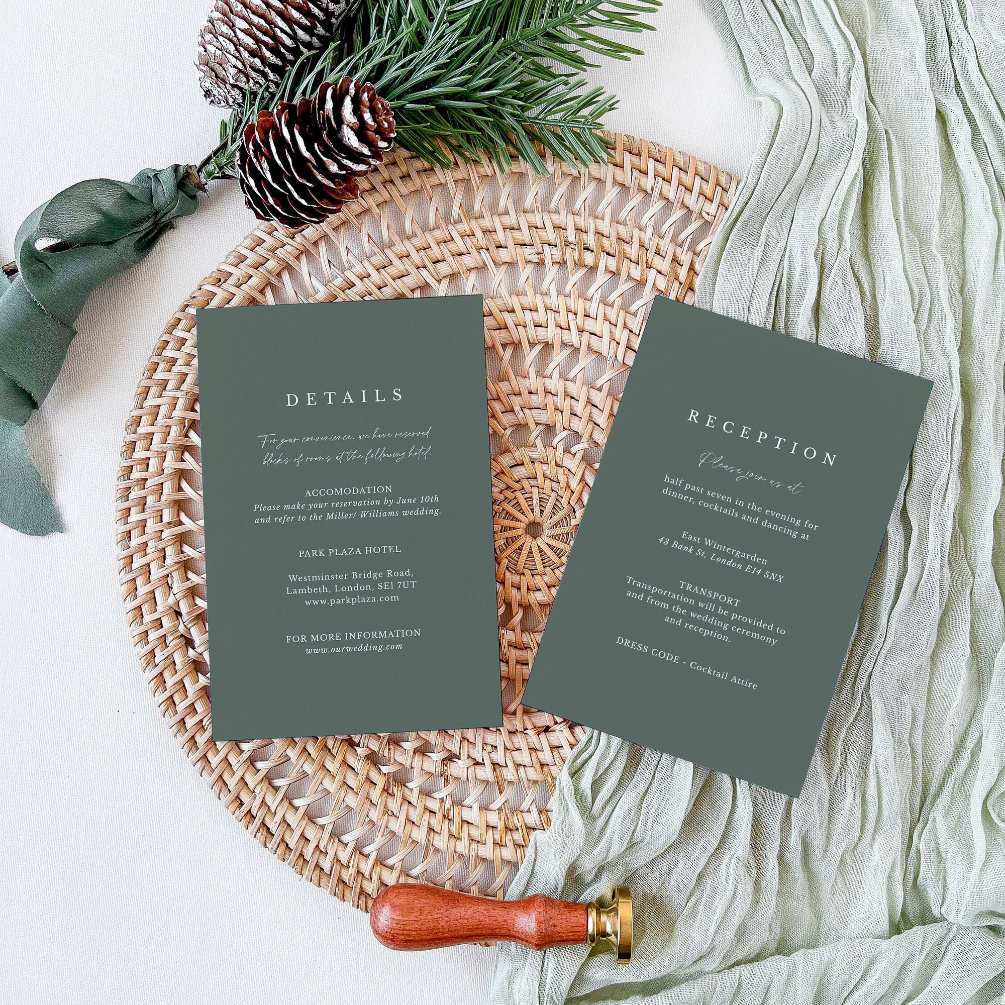 Arna Mountain Themed Wedding Invitation Set Template