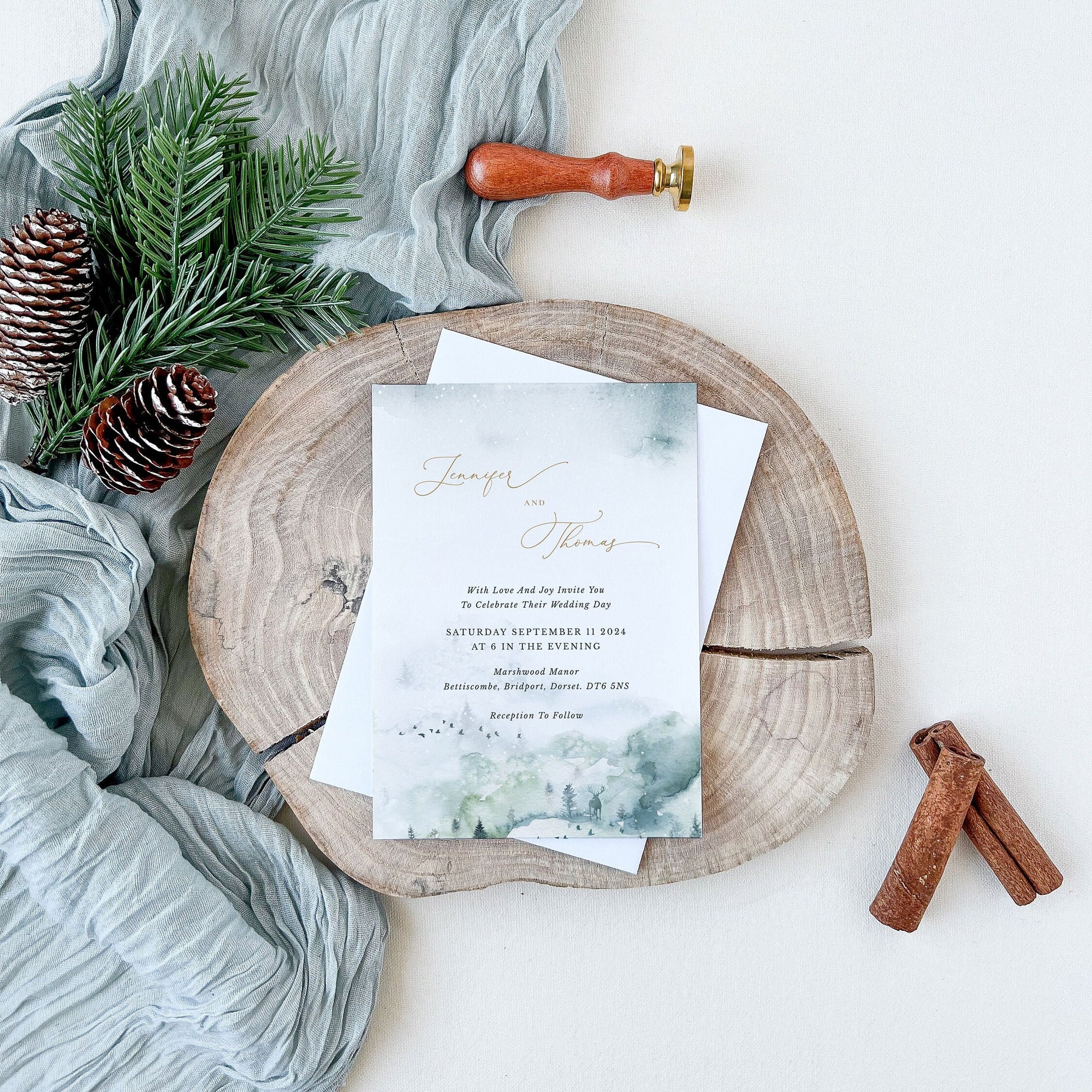 ARNA Winter Wedding Invitation Template Set