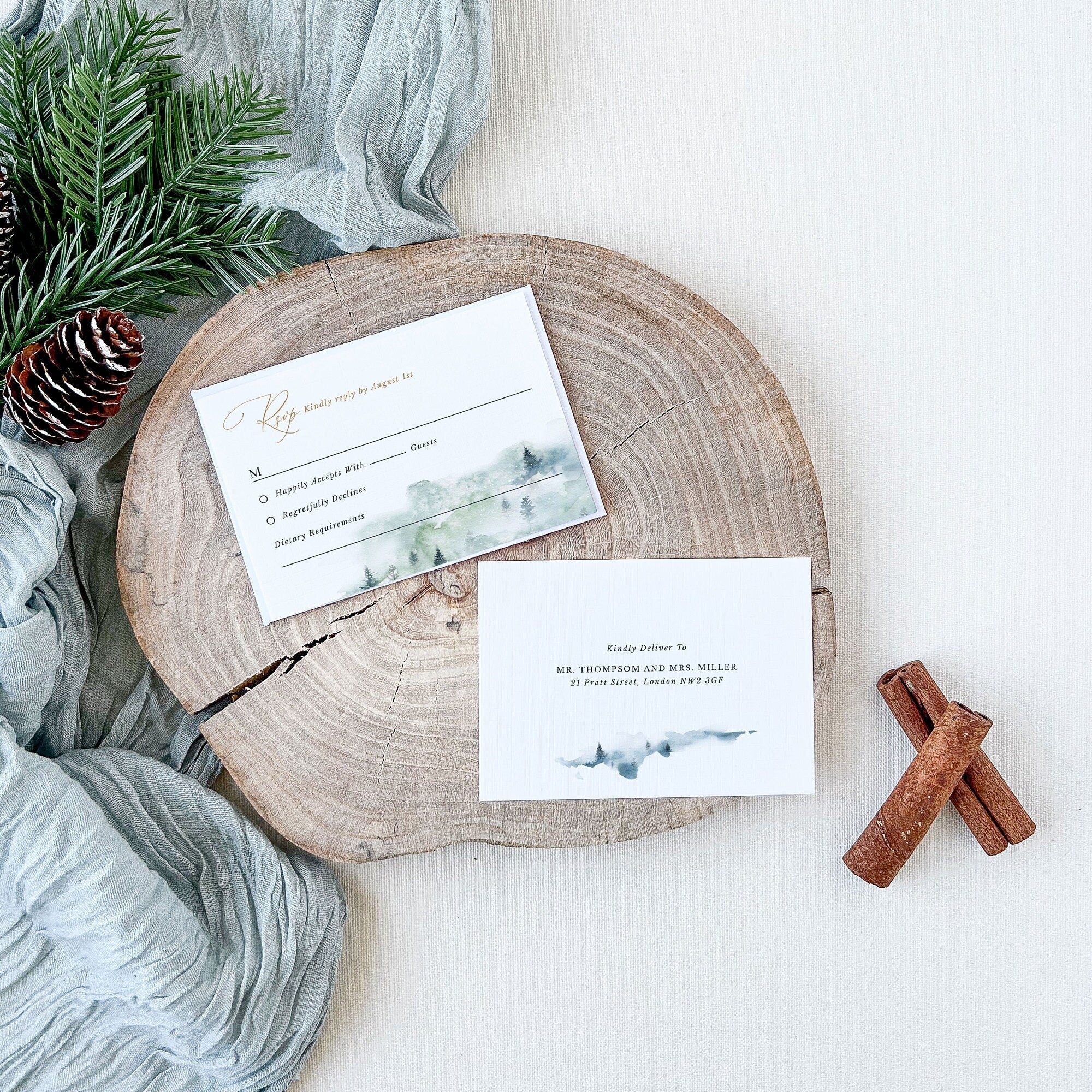 ARNA Winter Wedding Invitation Template Set
