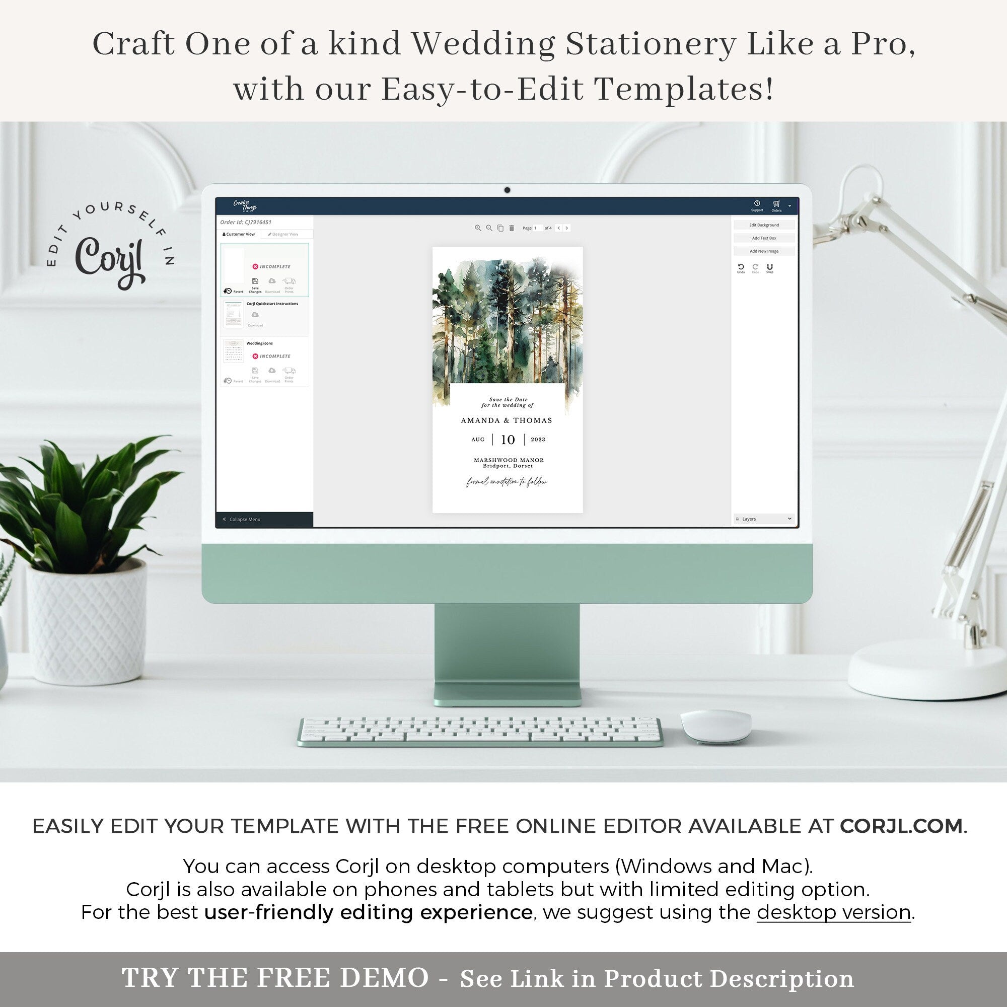 GAIA Digital Save the Date Forest Theme