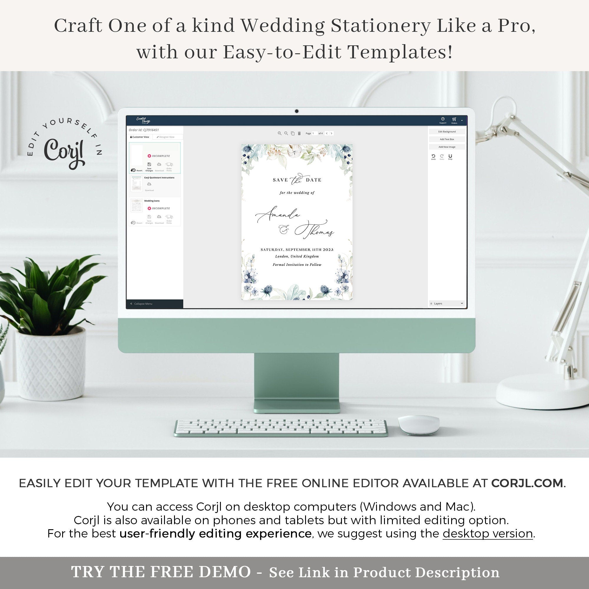 BIANCA Printable Save the Date Winter Theme