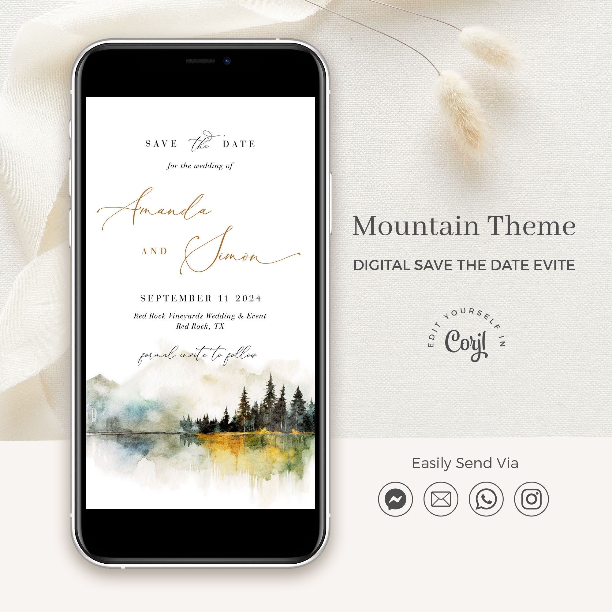 ARNA Digital Save the Date Mountain