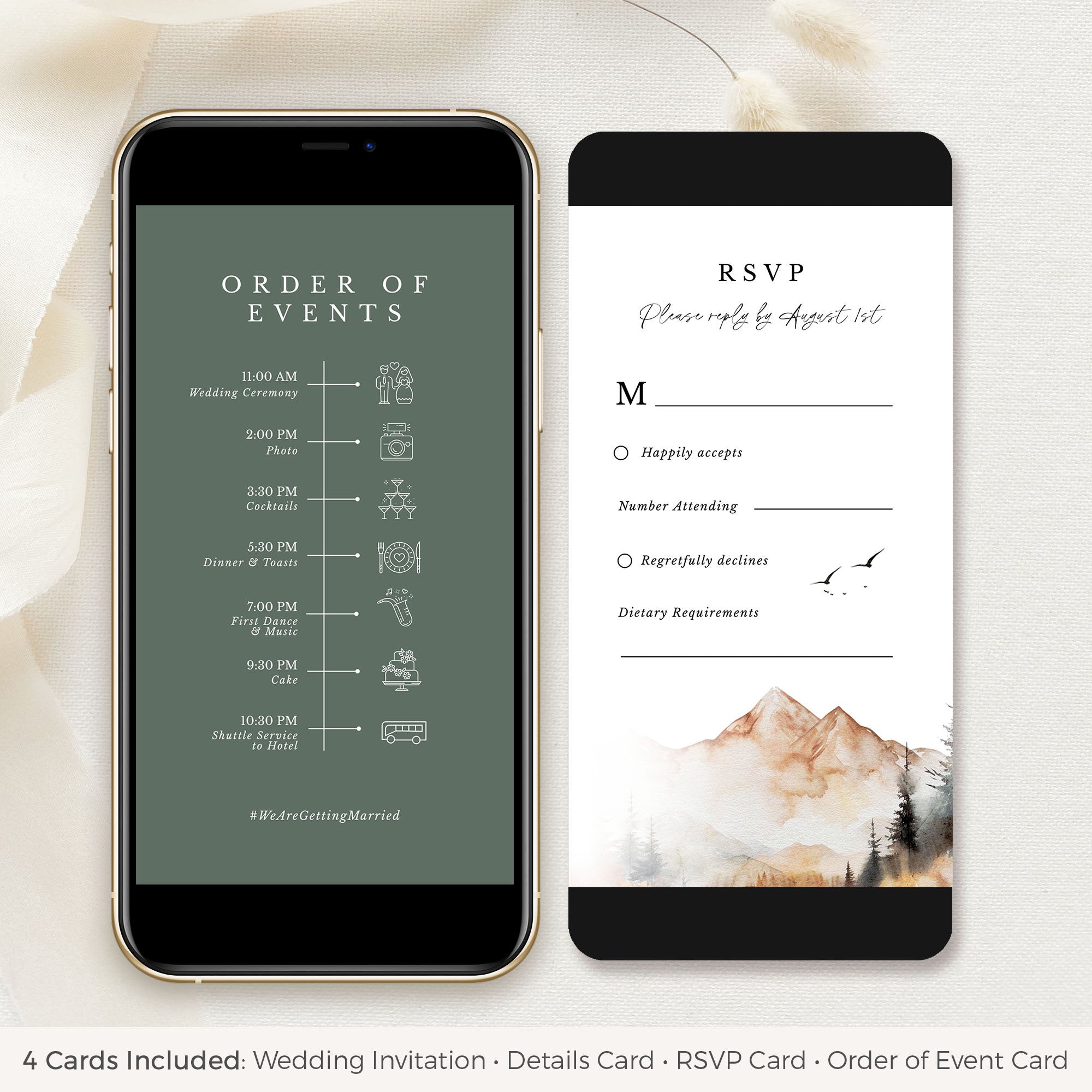 ARNA Mountain Themed Digital Wedding Card