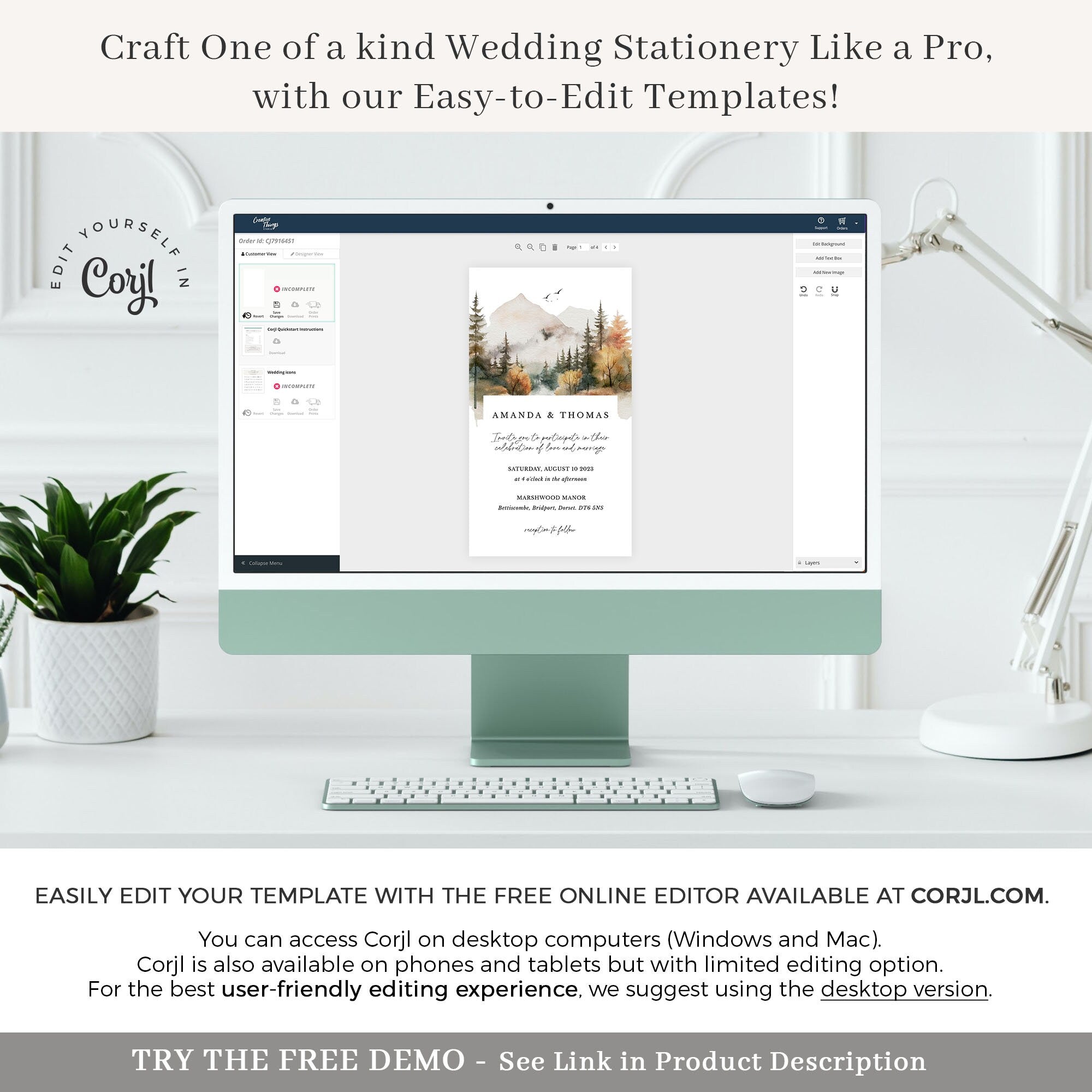ARNA Mountain Themed Digital Wedding Card