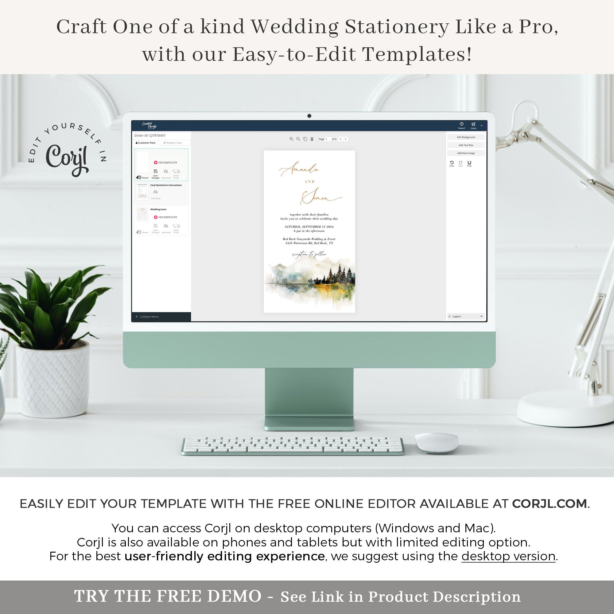 ARNA Digital Wedding Invitation Card Mountain Wedding